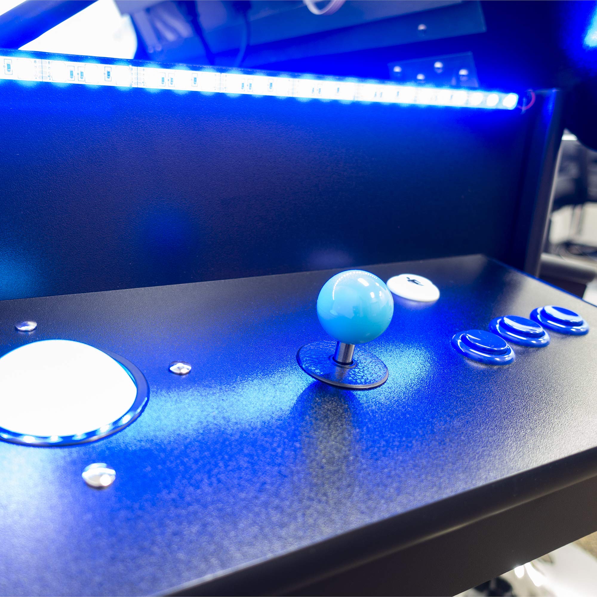 Creative Arcades Full Size Commercial Grade Cocktail Arcade Machine w/Lifting Screen | Trackball | Three-Sided | 4 Sanwa Joysticks | 2 Stools (4500 Games & 32" Screen & Woodgrain Edition)