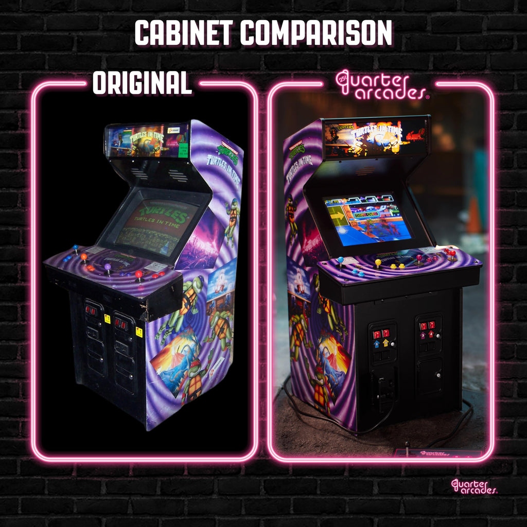 Numskull Quarter Arcades Teenage Mutant Ninja Turtles Collector's Edition Mini Arcade - 1/4 Scale Authentic Wooden Replica, Original ROM, Rechargeable Battery & 3W Speakers for Retro Enthusiasts