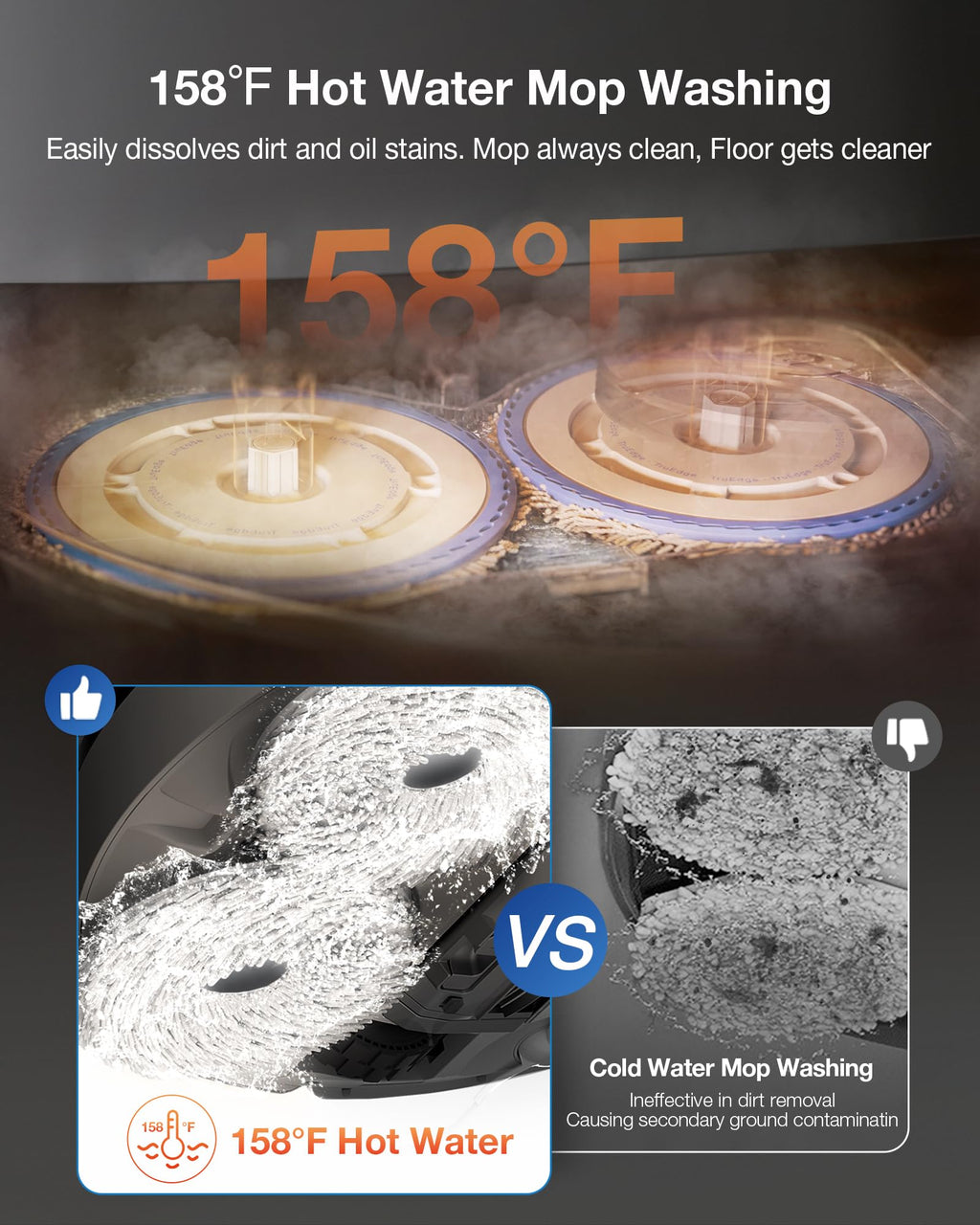 ECOVACS DEEBOT T30S AI Care Robot Vacuum and Mop, 11000Pa, TruEdge Adaptive Edge Mopping, ZeroTangle, AI Instant Re-mop, Hot Water Mop Washing, Self-Emptying & Refilling, Obstacle Avoidance