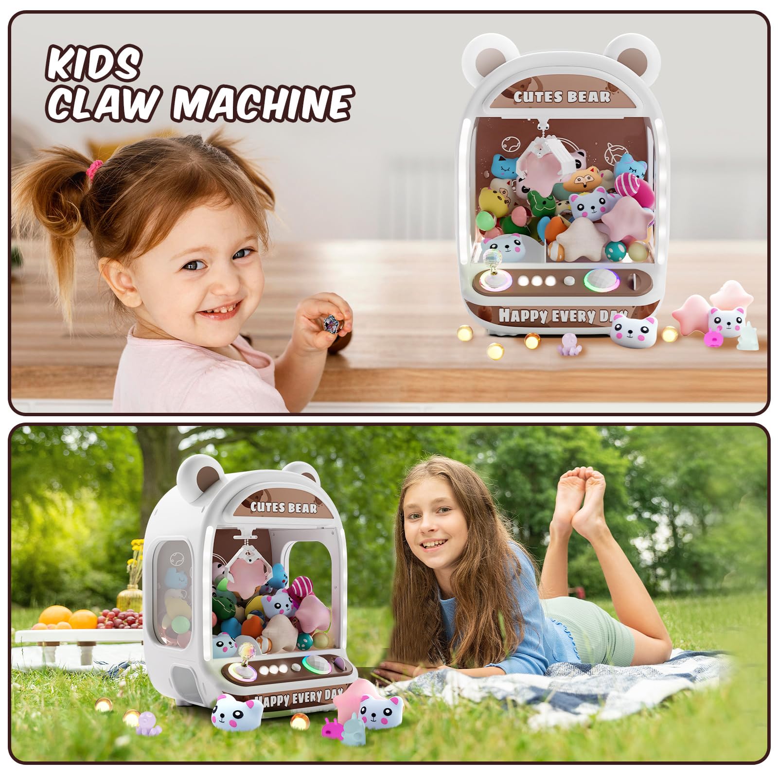 Skirfy Claws Machines for Kids,Unicorns Toys for Girls Age 6+,Mini Vending Machines with Squishyes Fidgets Toys,Candy Dispenser Machines,Claws Game, New Years Birthday Gifts