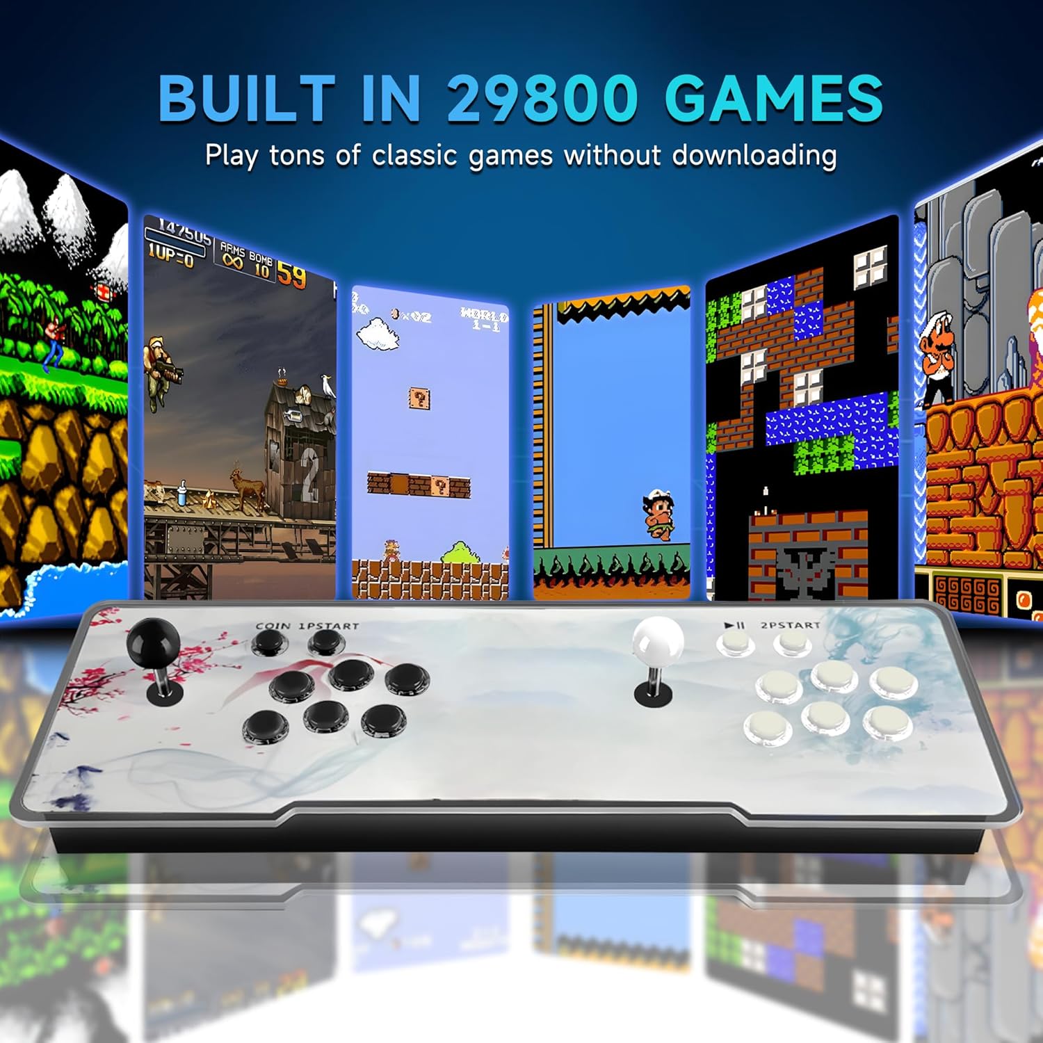 Pandora Box Arcade, 29800 Games in 1 Arcade Game Console, 1280x720 Full HD Retro Gaming Machine for PC & Projector & TV 2-4 Players 3D Games Favorite List Save/Search/Hide/Pause/Delete Game
