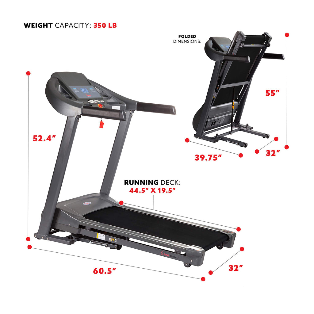 Sunny Health & Fitness Treadmill Elite Smart Auto Incline for Home Use, Wide Running and Walking Deck, Flex Shock Suspension with 300 LB Weight Capacity Bluetooth SunnyFit App