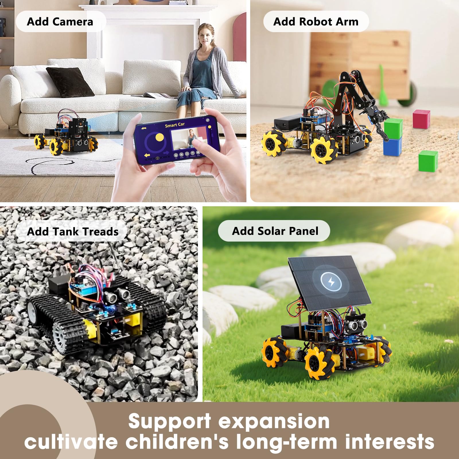 Robotics Kit for Kids Ages 8–12 12-16, ACEBOTT Smart Robot Car Kit with 3MP Camera, STEM Toys for Boys Compatible with Arduino & Scratch,App & Remote Control,STEM Gift for Boys, Girls,Teens and Adults