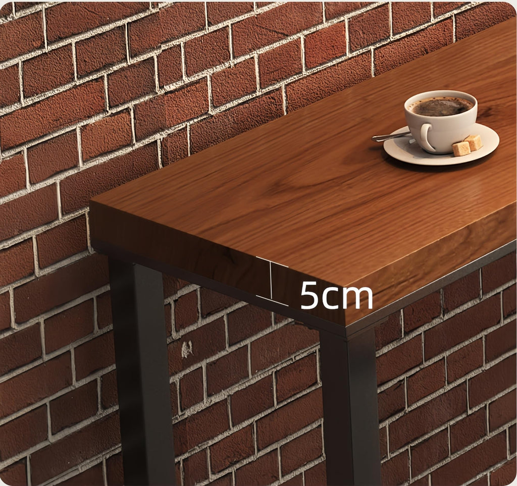 Farmhouse Bar Table Solid Wood Rectangle Bar Height Table Industrial Dining Room Counter Height Table for Kitchen Coffee Shop Window Small Space -Without Chairs (63" L x 15.7" W x 41.3" H)