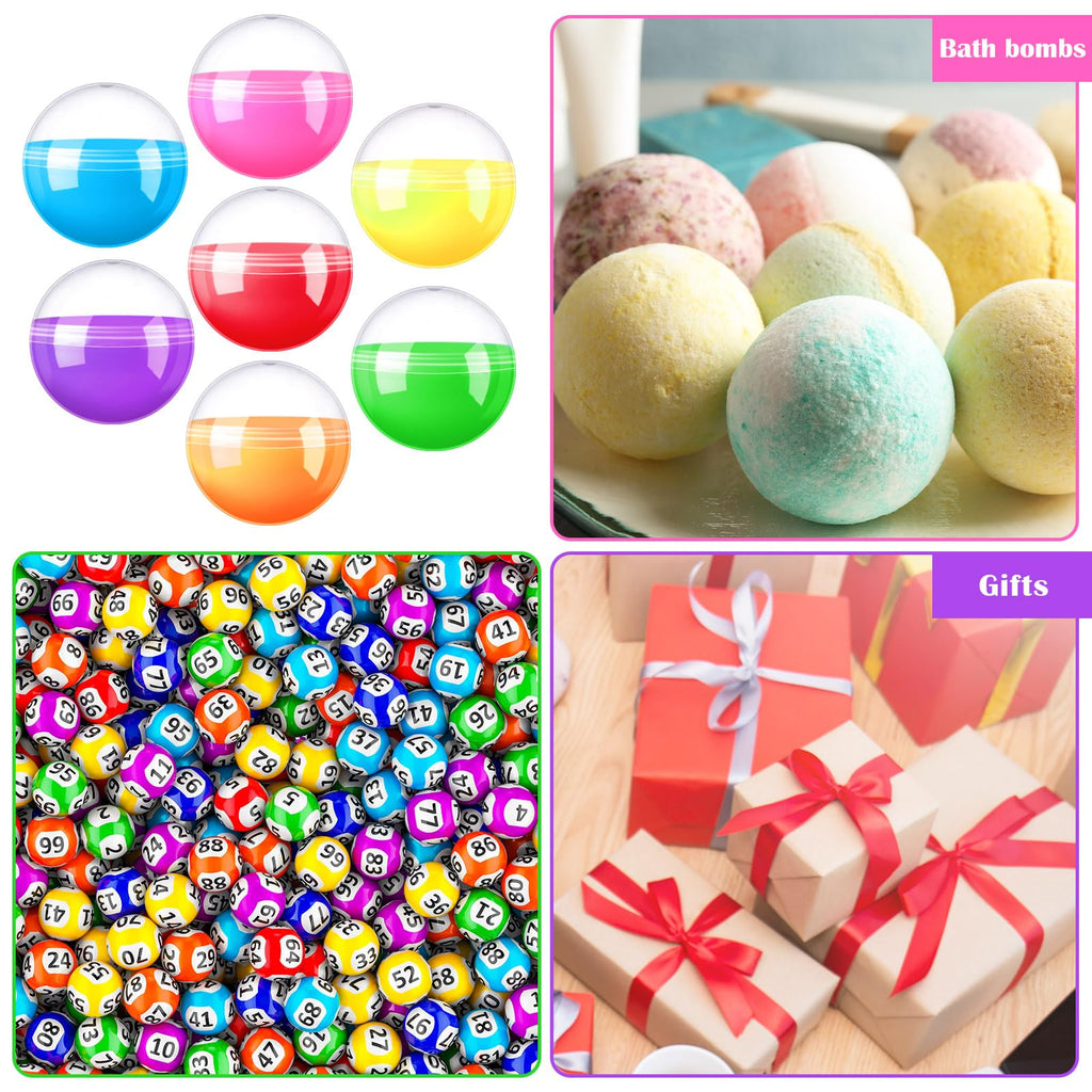 Sosation 150 Pcs 1.77 Inch Gumball Vending Machine Capsules Empty Round Plastic Containers for Prizes Party Favors (Stylish Color)