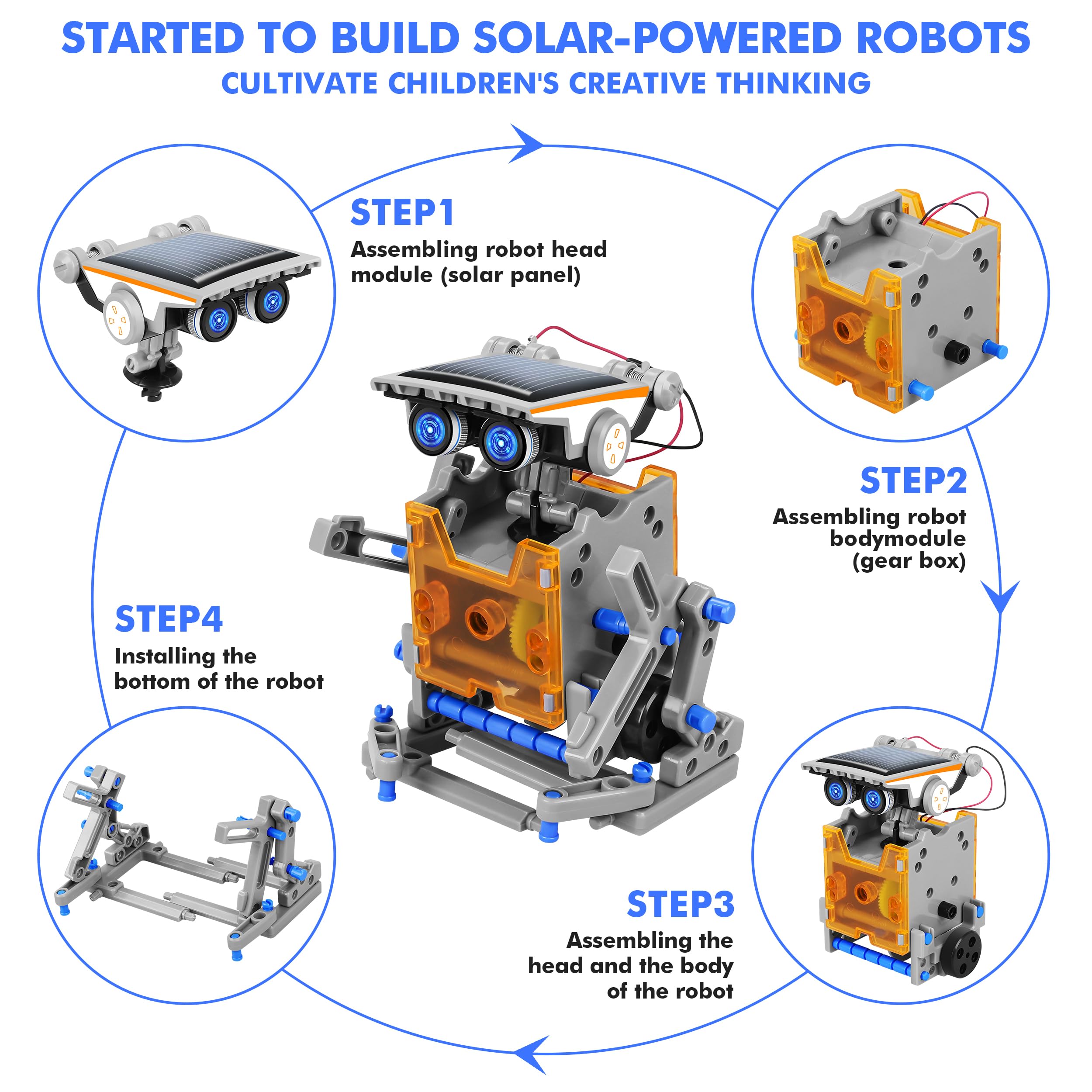 Bottleboom STEM 13-in-1 Education Solar Power Robots Toys for Boys Age 8-12, Educational Toy Science Kits for Kids Experiment Robotics Set Birthday Gifts for 8 9 10 11 12 Years Old
