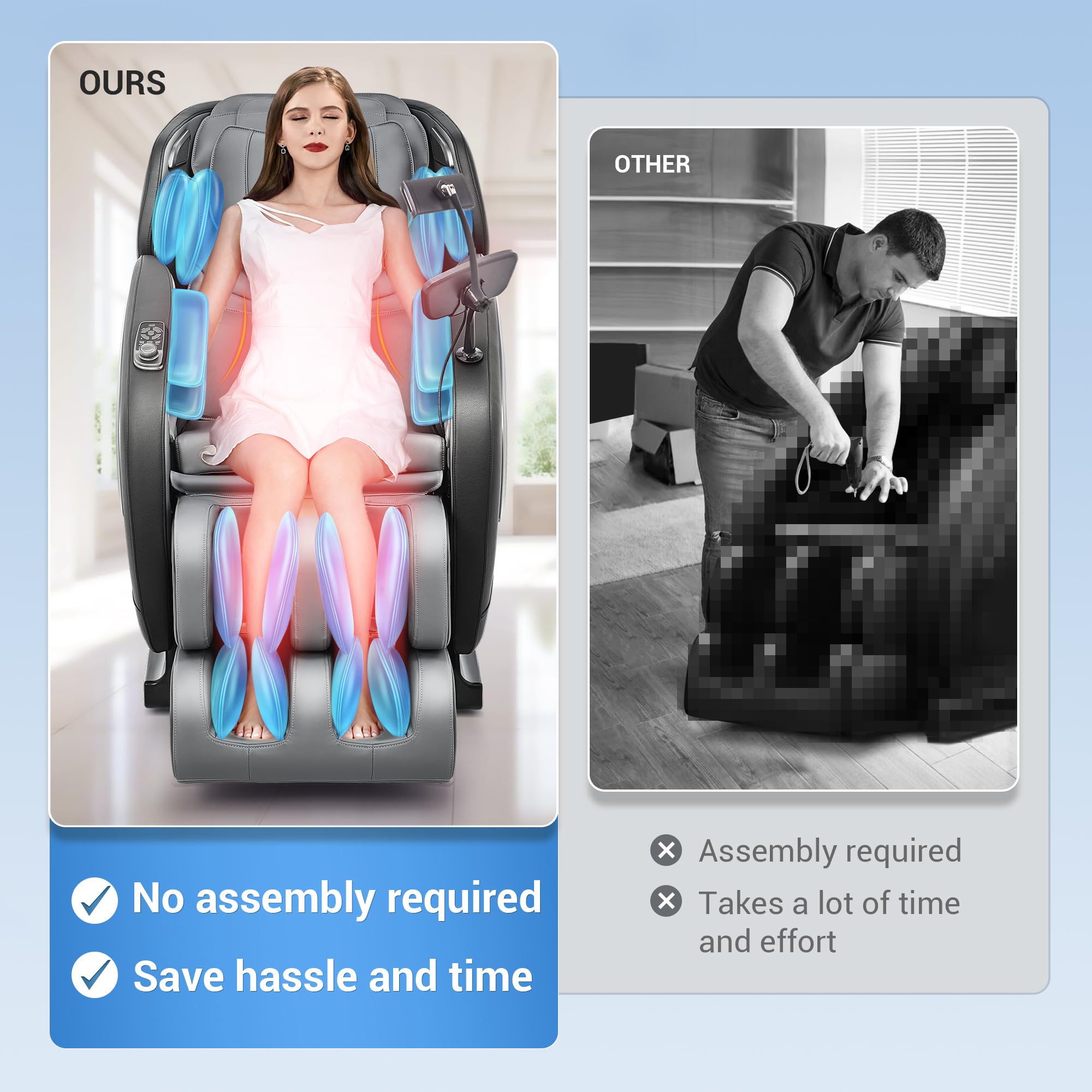 Mazzup Massage Chair Full Body with Heat, Full Body Zero Gravity Shiatsu Massage Chair, Kneading Recliner w/ 20 Auto Modes, Foot Massage, Bluetooth, USB Charging Port, Touch Screen Controller