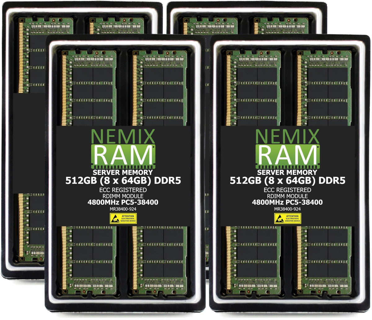 128GB 2X64GB DDR5 4800MHz PC5-38400 2Rx4 1.1V CL40 288-PIN ECC Registered RDIMM NEMIX RAM Server Memory KIT
