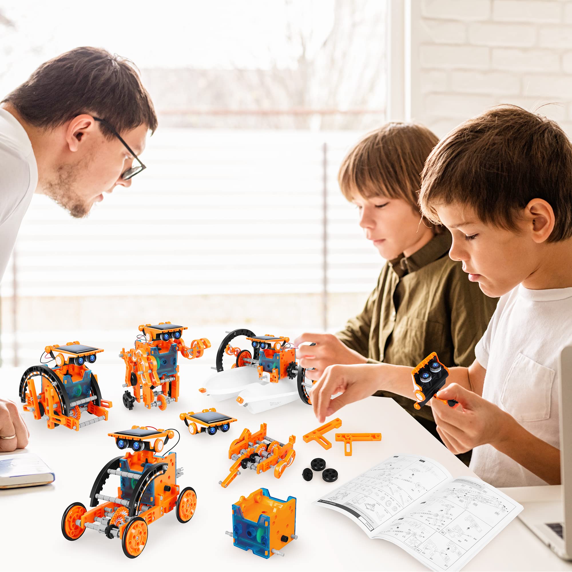 Bottleboom STEM 13-in-1 Education Solar Power Robots Toys for Boys Age 8-12, Educational Toy Science Kits for Kids Experiment Robotics Set Birthday Gifts for 8 9 10 11 12 Years Old