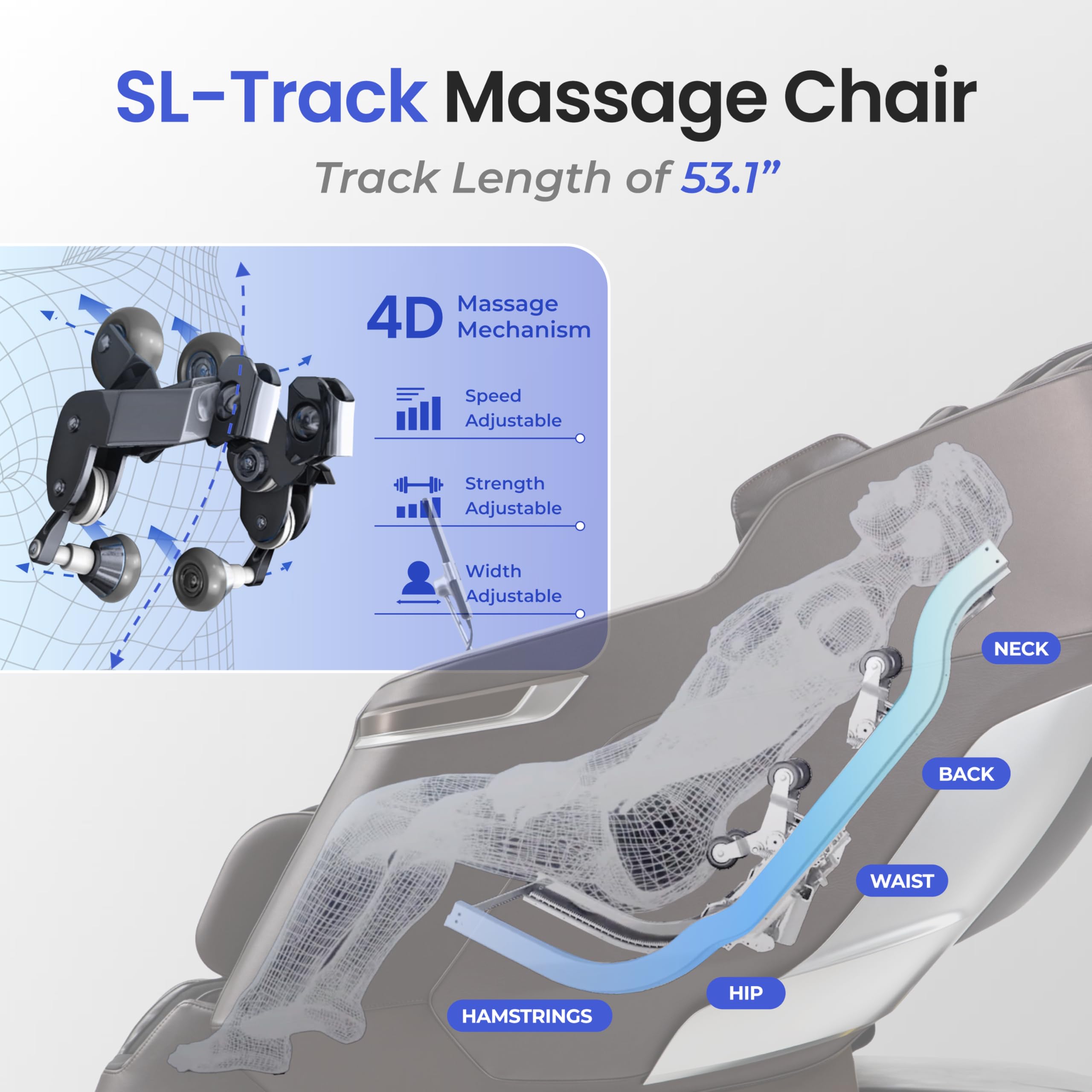 Osaki 2026 4D Ion l Full Body Massage Chair l 4D Massage Mechanism l Voice Control l 24 Auto Massages l SL-Track l Zero Gravity l Touchscreen Controller l Bluetooth Speaker (Brown)
