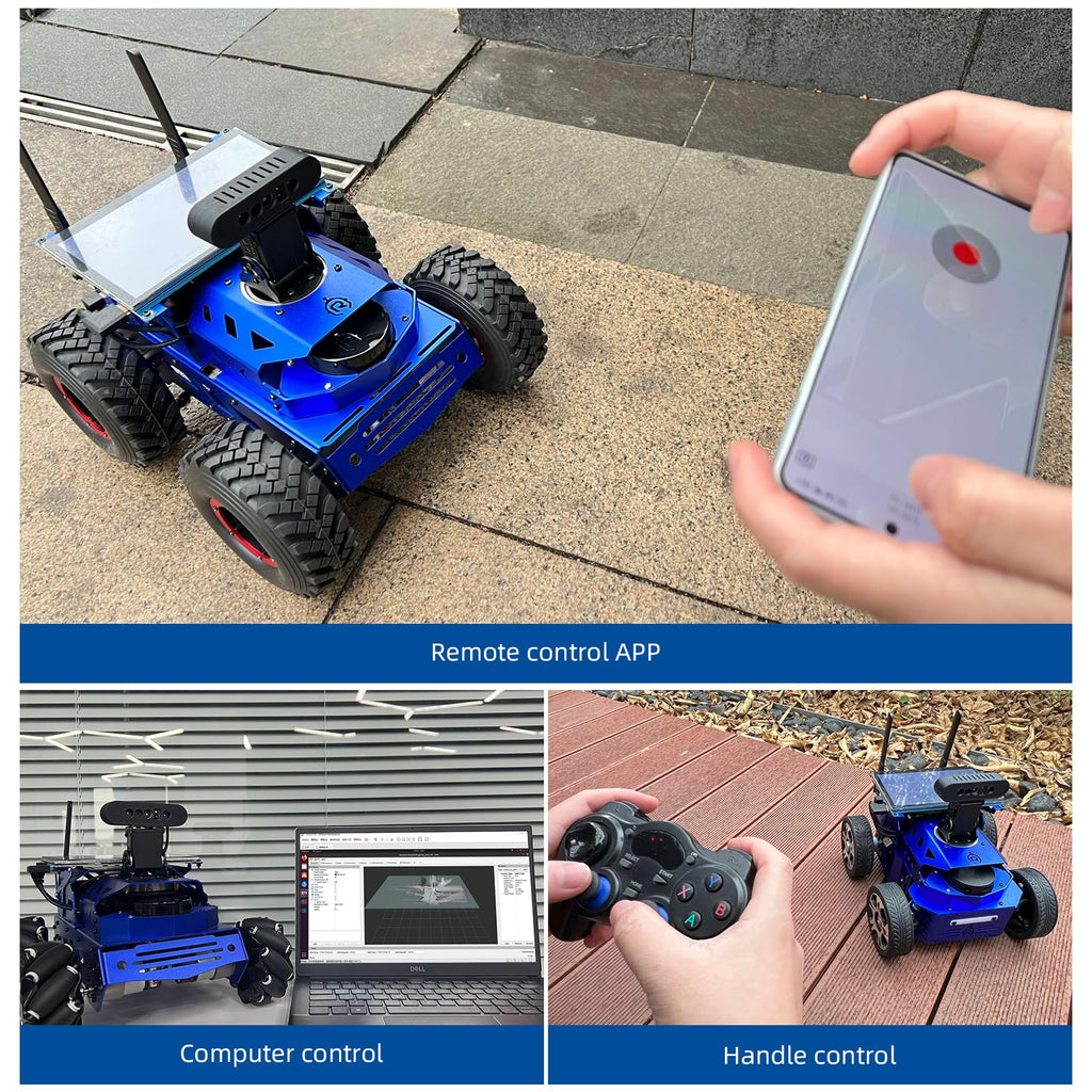 Jetson Nano ROS2 Robot Lidar Mapping Navigation 7in Touch Screen,Ackerman Smart Car Chassis Python Programming AI Visual Recognition for Adults Learning Education Kit(with Jetson Nano 4GB)