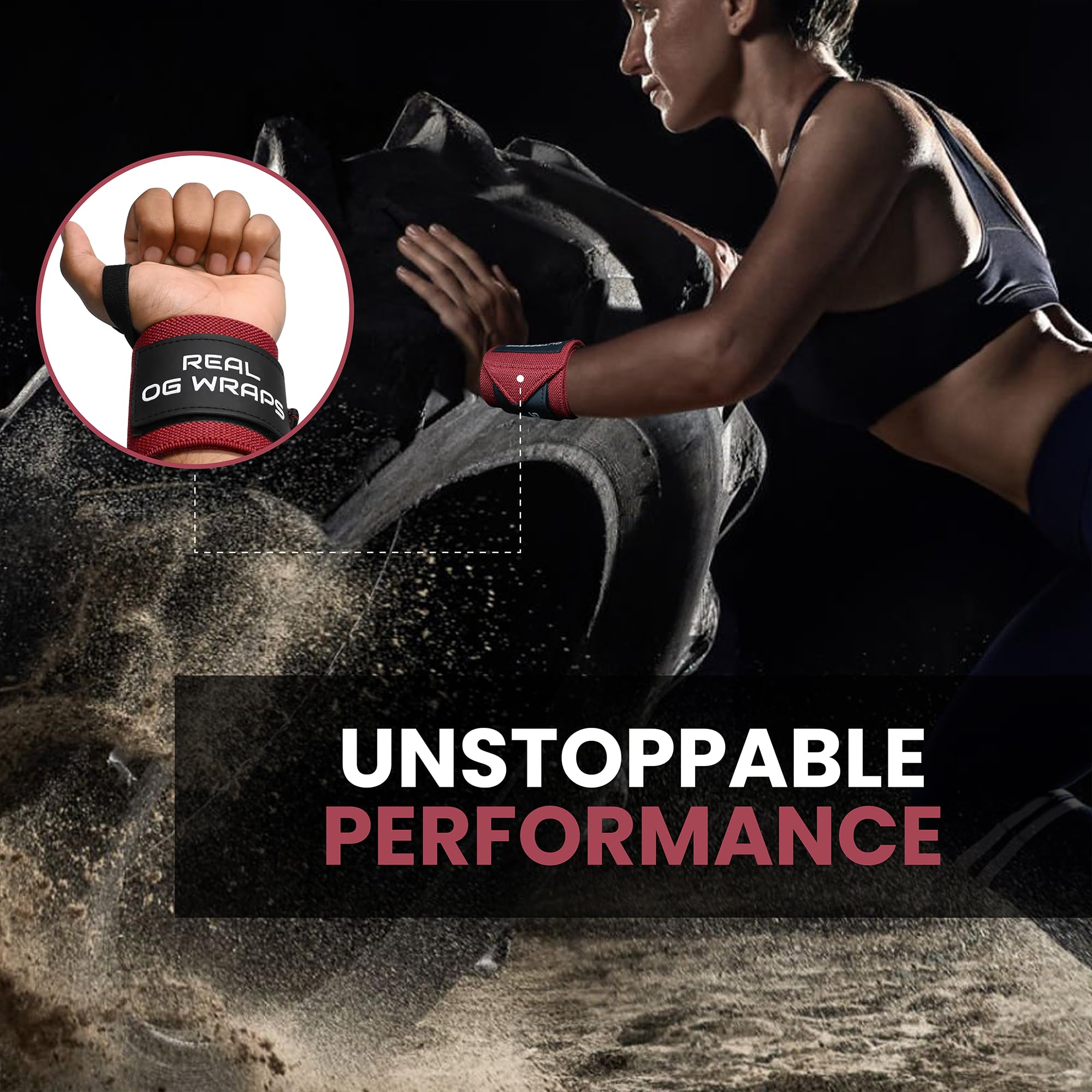 18" OG-Grade Wrist Wraps for Weightlifting – Heavy Duty Wrist Support with Thumb Loop & Lockdown Strap – Wrist Straps for Powerlifting, Bench Press & Gym Training