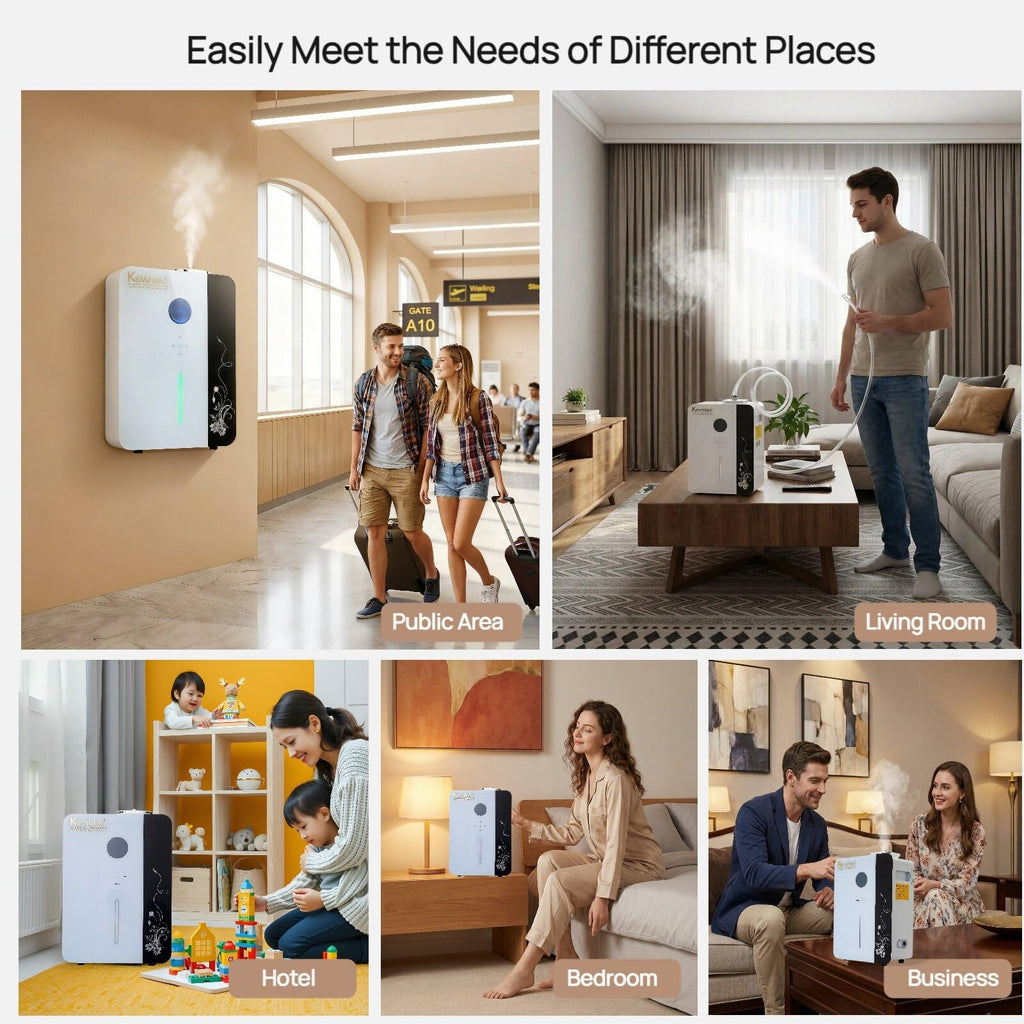Kevinleo Scent Diffuser Machine – 7,500 Sq.Ft Waterless Cold-Air Technology, WiFi & App Control, HVAC Connect & Standalone, 800ml Essential Oil Diffuser for Office, Hotel, Home Gym, Commercial Use