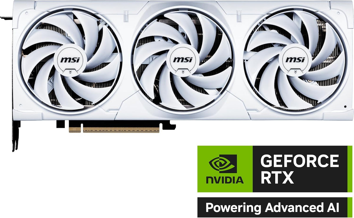 msi Gaming RTX 5080 16G Ventus 3X OC White Graphics Card (16GB GDDR7, 256-bit, Extreme Clock TBD MHz, DisplayPort x 3 2.1a, HDMI 2.1b, NVIDIA Blackwell Architecture)