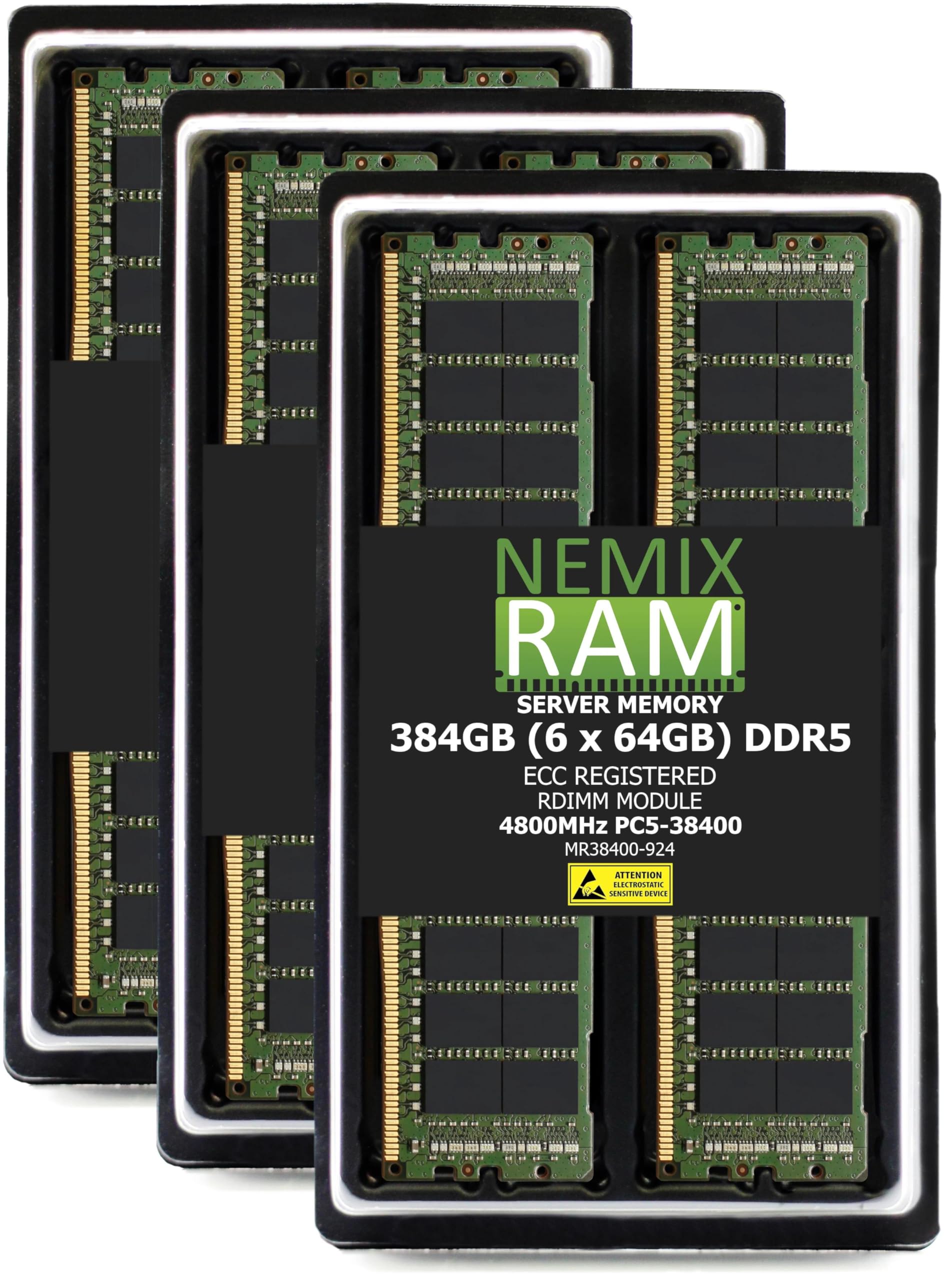 128GB 2X64GB DDR5 4800MHz PC5-38400 2Rx4 1.1V CL40 288-PIN ECC Registered RDIMM NEMIX RAM Server Memory KIT