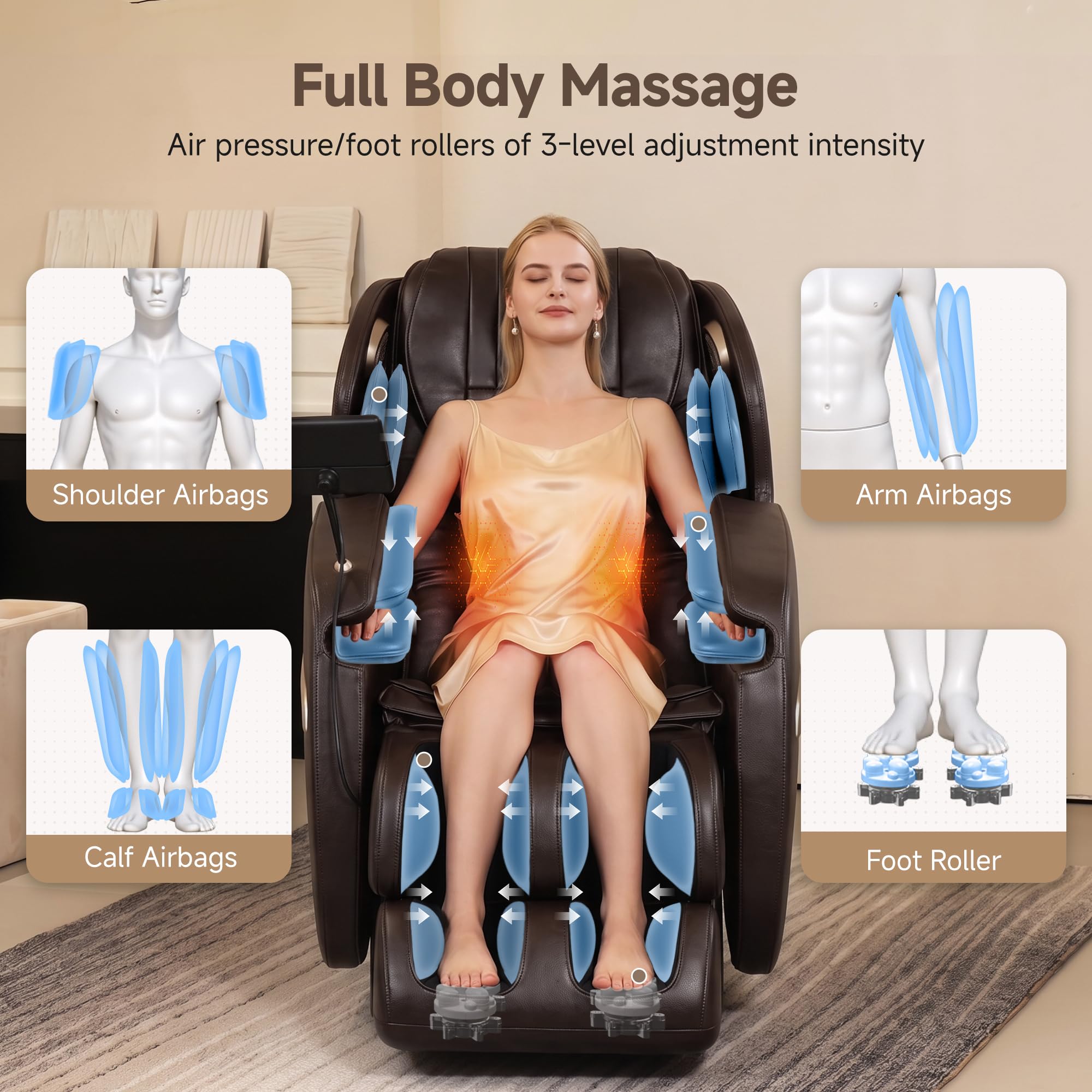 Real Relax 2026 Upgraded 2D SL-Track Massage Chair,Recliner Full Body Zero Gravity with 8 Auto Modes and Upgraded LCD Screen,Added Voice Broadcast,Headrest Cushion,Child Lock and Pause Button,Black