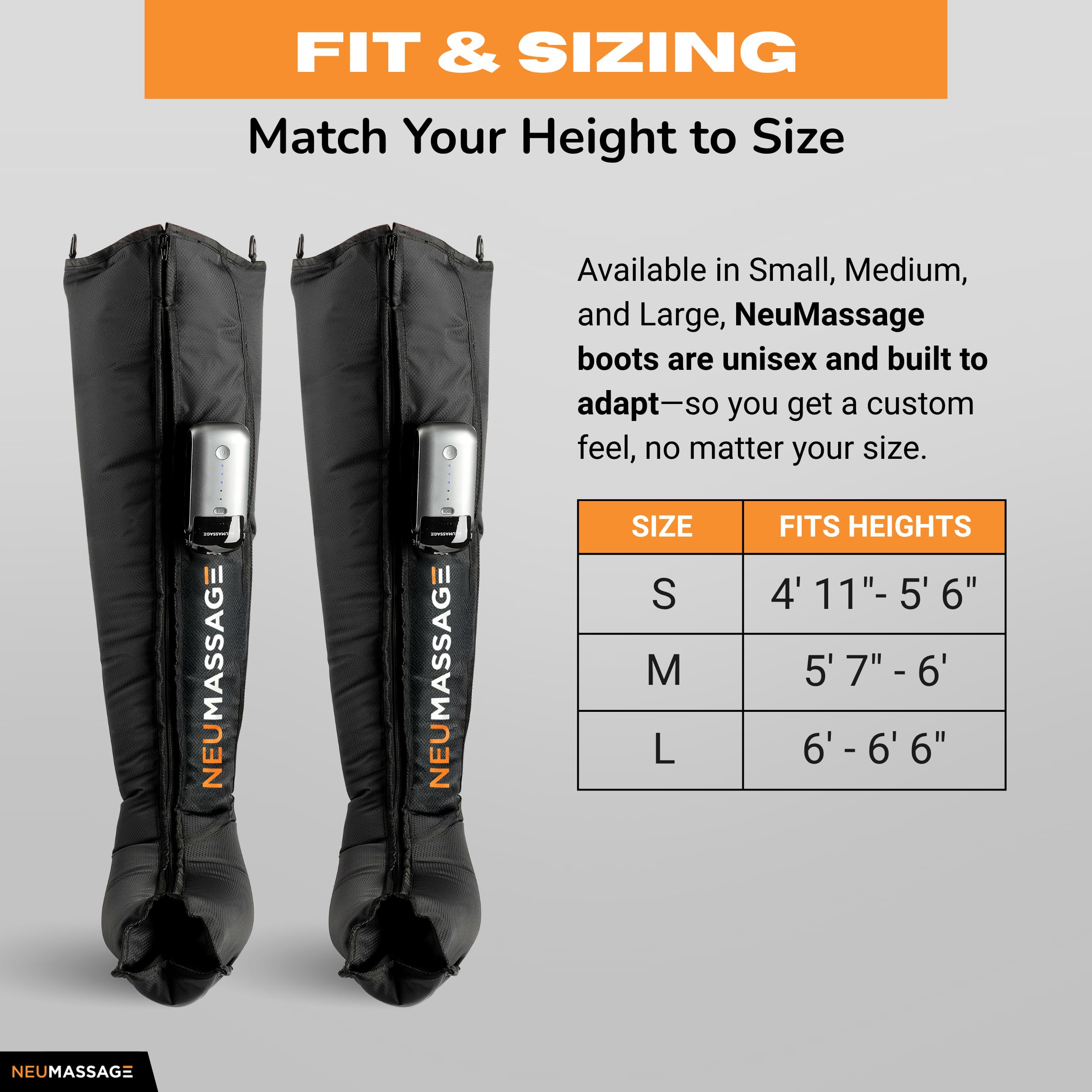 Professional Leg Compression Massager Recovery System | Cordless Rechargeable Air Recovery Boots with Sequential Compression | Fast Recovery & Improved Circulation [Large, Black]