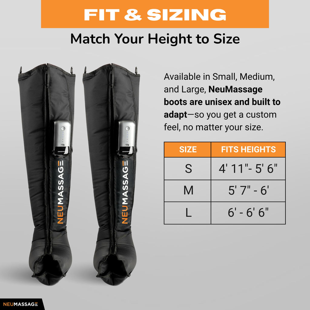 Professional Leg Compression Massager Recovery System | Cordless Rechargeable Air Recovery Boots with Sequential Compression | Fast Recovery & Improved Circulation [Large, Black]
