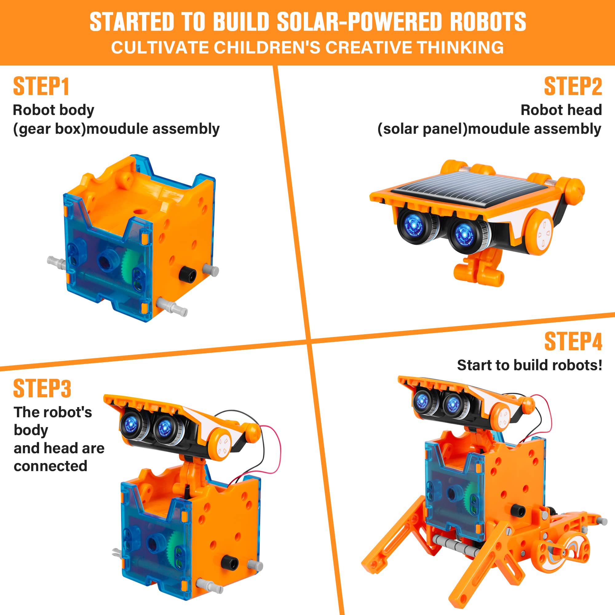 Bottleboom STEM 13-in-1 Education Solar Power Robots Toys for Boys Age 8-12, Educational Toy Science Kits for Kids Experiment Robotics Set Birthday Gifts for 8 9 10 11 12 Years Old