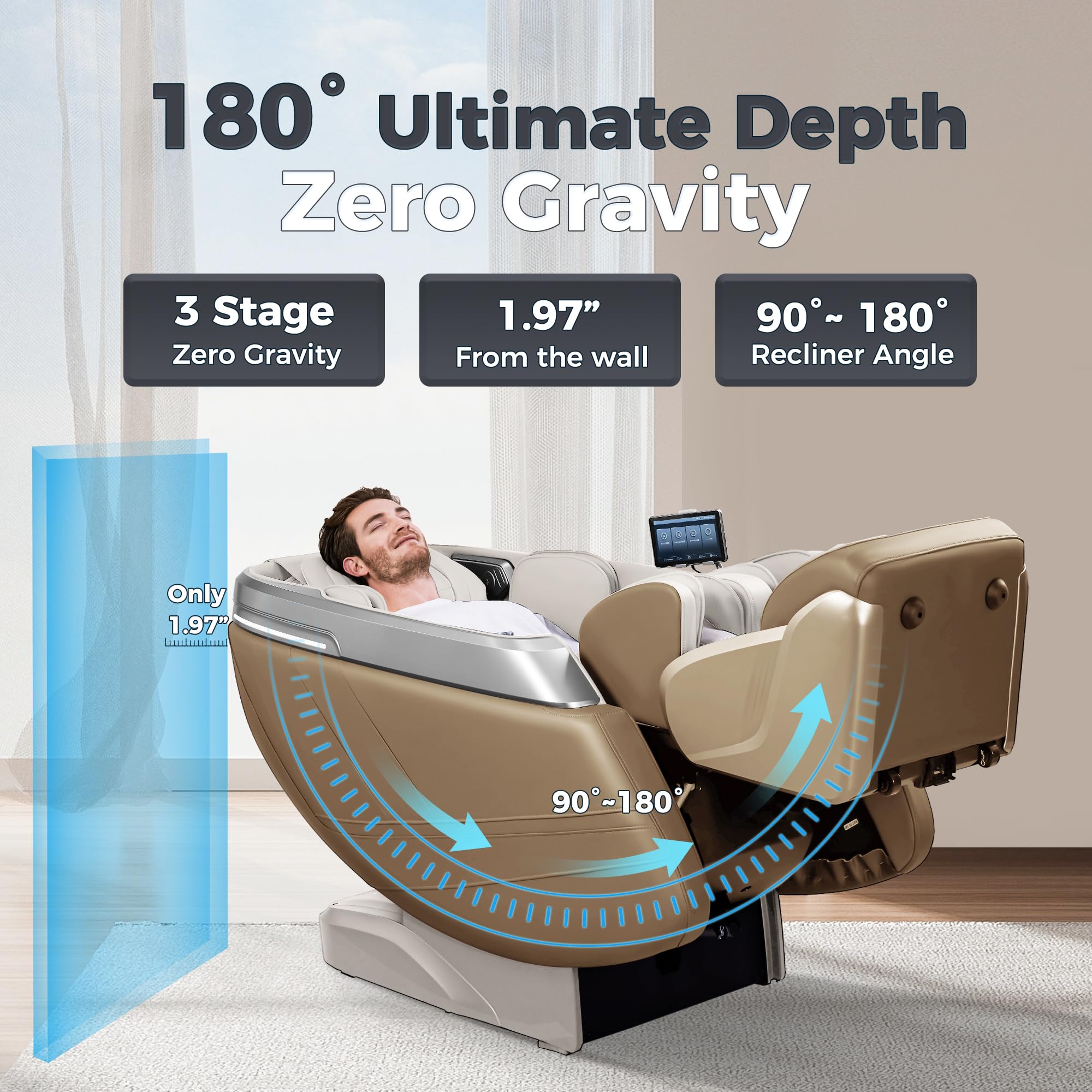 iBooMas True 4D Massage Chair, Deep Tissue Full Body Massage Chair with Adjustable 4D Pressure, AI Body Scan, 55" SL Track, Zero Gravity Recliner, Powered Leg Extension, 3-Level Heat, Black