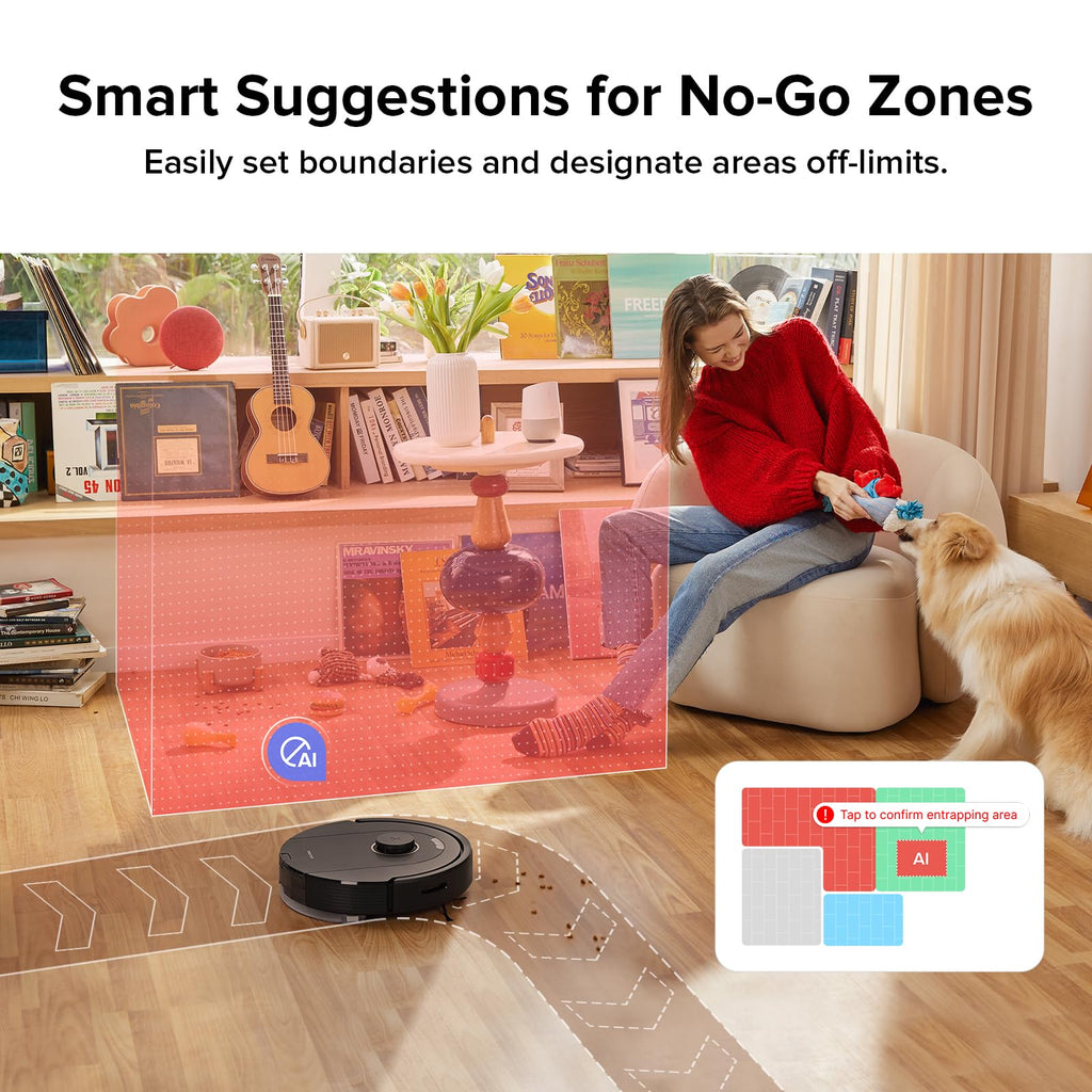 roborock Q10 S5+ Robot Vacuum and Mop, 10,000Pa Suction, Upgraded from Q8 max+, 70 Days Self-Emptying, Obstacle Avoidance, Sonic Mopping, Dual Anti-Tangle Design, Auto Mop Lifting, Black