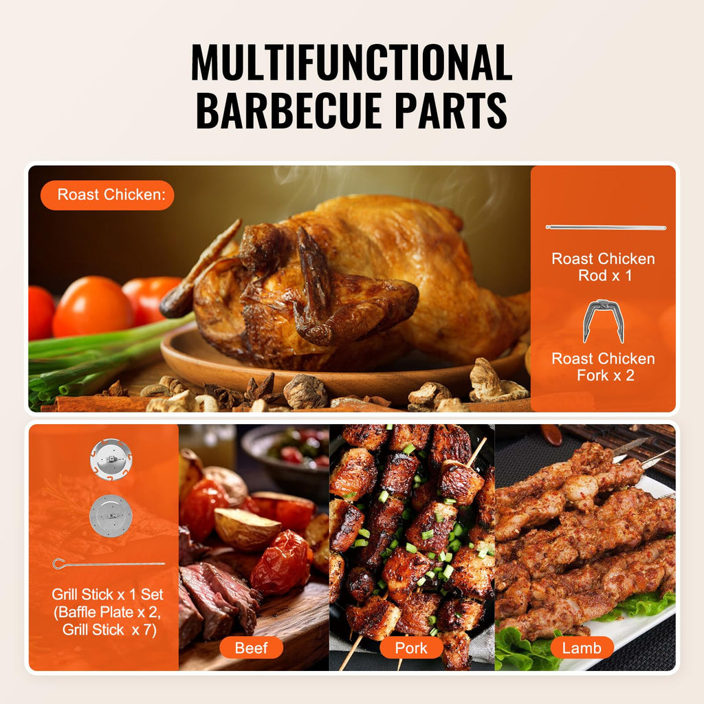 VEVOR Shawarma Grill Machine, Chicken Shawarma Cooker Machine Countertop, Electric Stainless Steel Broiler Gyro Rotisserie Oven Doner Kebab Machine, for Home Restaurant Kitchen Parties