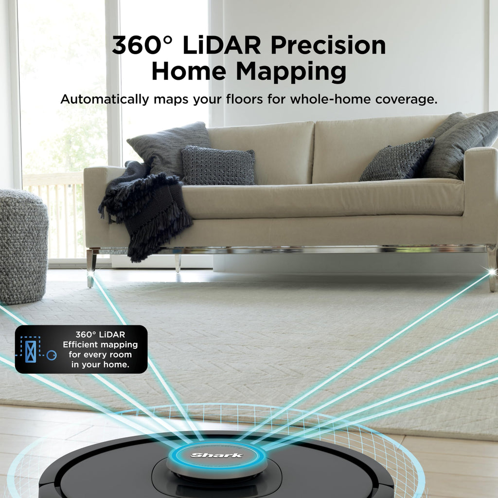 Shark Matrix Clean | Robot Vacuum Cleaner with Powerful Suction for Pet Hair, Rugs, Carpets & Hard Floors | Self-Empty Base | 60-Day Capacity | Voice Control | LiDAR Navigation | Cool Grey | AV2511AE