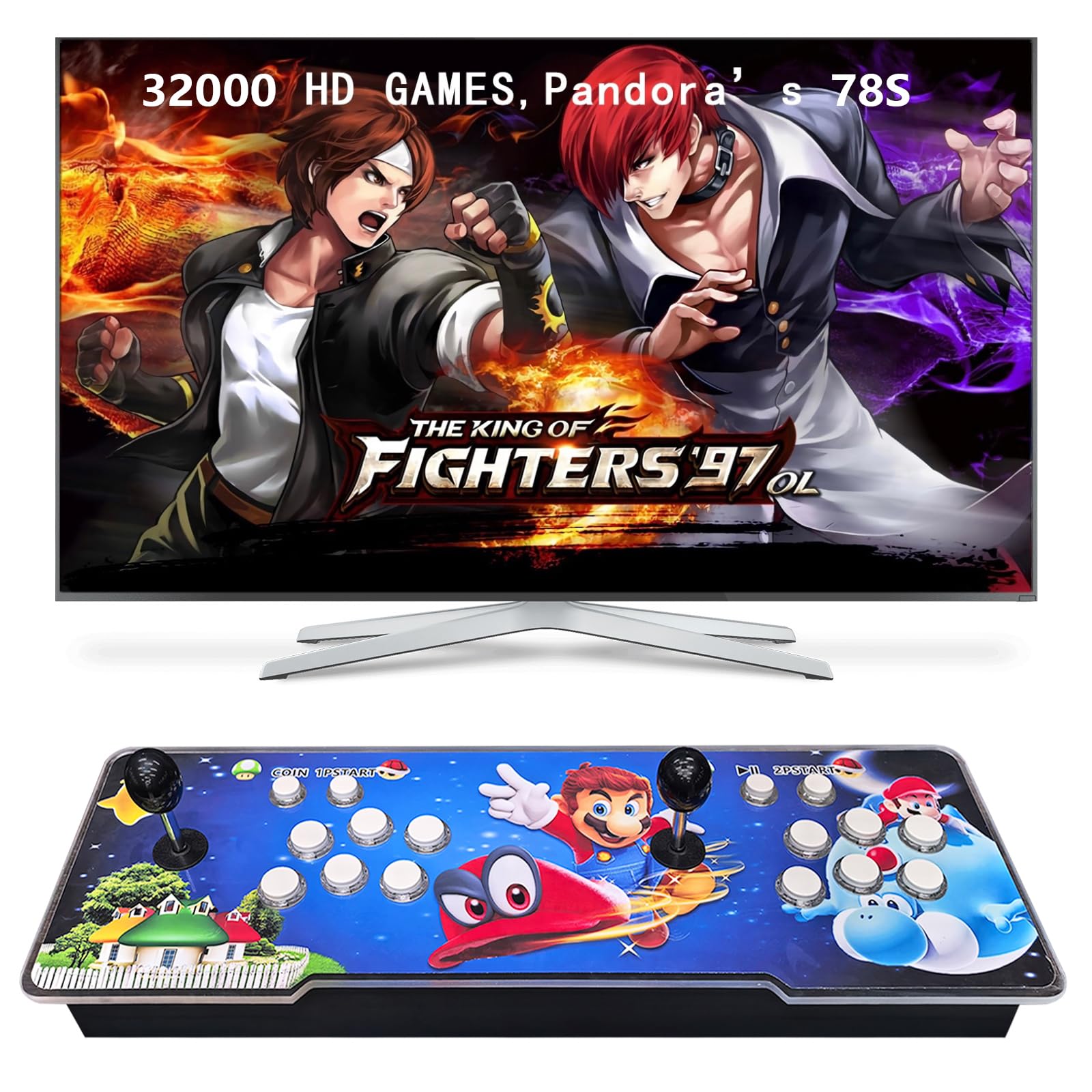 FVBADE [50500 in 1] Pandora Ultra Pandora Box Retro Games Arcade Game Console with Two Separate Host for PC & Projector & TV 3D Games 1-4 Players Category Favorite List Save/Search/Hide/Pause Game