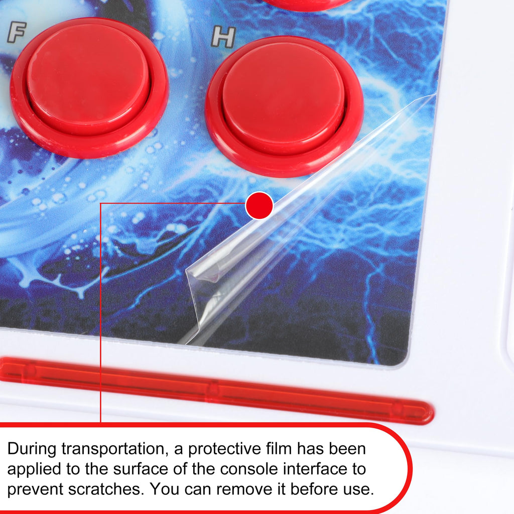 HHU Pandora Box Arcade Game Console 32000 Games Pre-Install，Two Separate Joysticks，Retro Game Machine for TV PC Projector, Supports Up to 4 Players, Full HD Output, Red & Blue