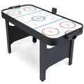 GoSports 48 Inch Air Hockey Arcade Table - Oak or Black - Includes 2 Pushers, 3 Pucks, AC Motor, and LED Scoreboard