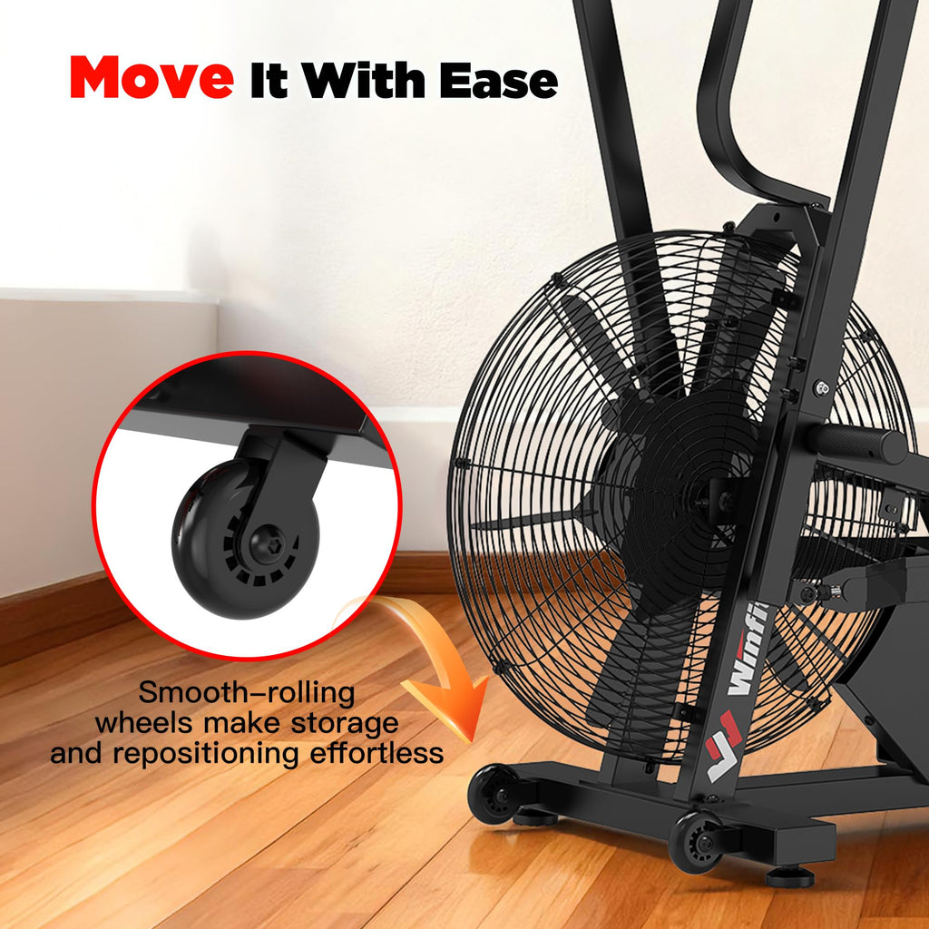 Air Bike,Air-Resistance Exercise Fan Bike With Dual Acction Handlebars for Home Cardio Workout,Adjustable Indoor Cycling Bike,330lb Weight Capacity APP Connection Customizable Monitor