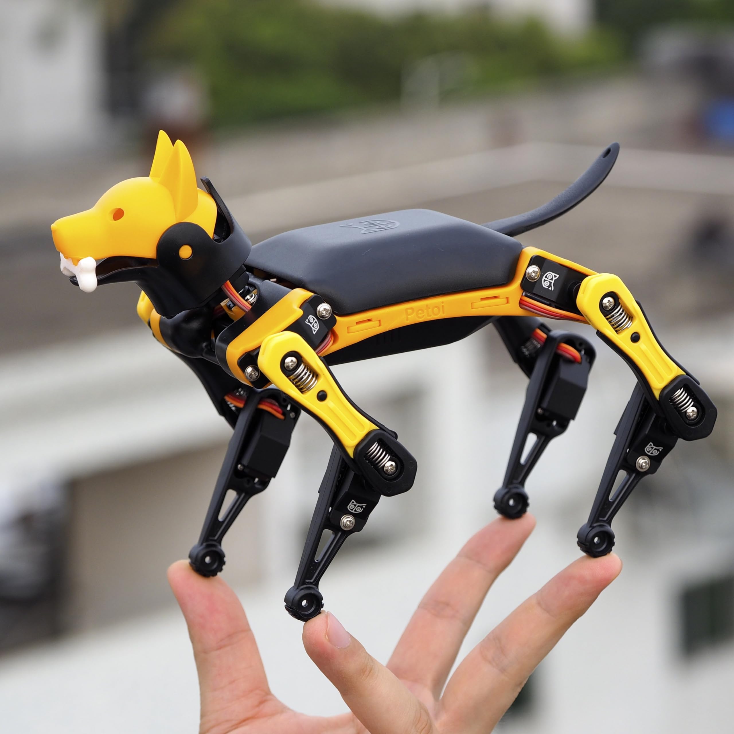 Petoi Programmable Robot Dog Bittle X V2 Lite Servo | Coding Smart Robot Dog Kit, Voice Controlled, Quadruped Interactive Robot for Kids (Bittle X V2 - lite servos - Construction - Yellow + Black)