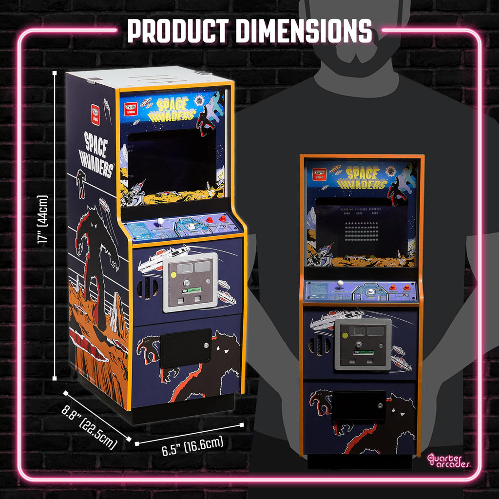 Numskull Quarter Arcades Teenage Mutant Ninja Turtles Collector's Edition Mini Arcade - 1/4 Scale Authentic Wooden Replica, Original ROM, Rechargeable Battery & 3W Speakers for Retro Enthusiasts