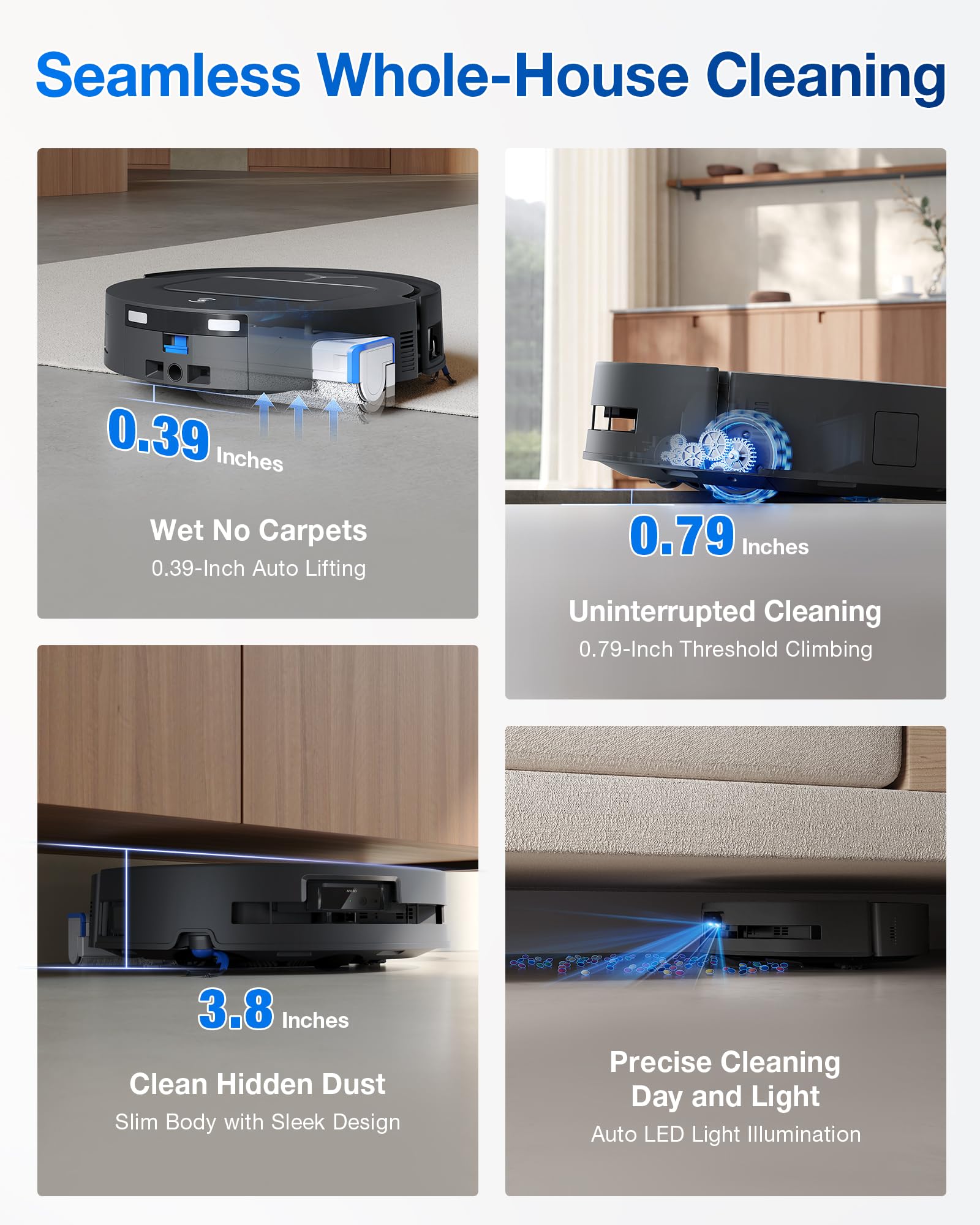 ECOVACS DEEBOT T80 Omni Robot Vacuum and Mop, Instant Self-Cleaning OZMO Roller Mop, TruEdge Deep Cleaning, AI Navigation, 18,000Pa Suction and ZeroTangle 3.0 for Pets and Carpets