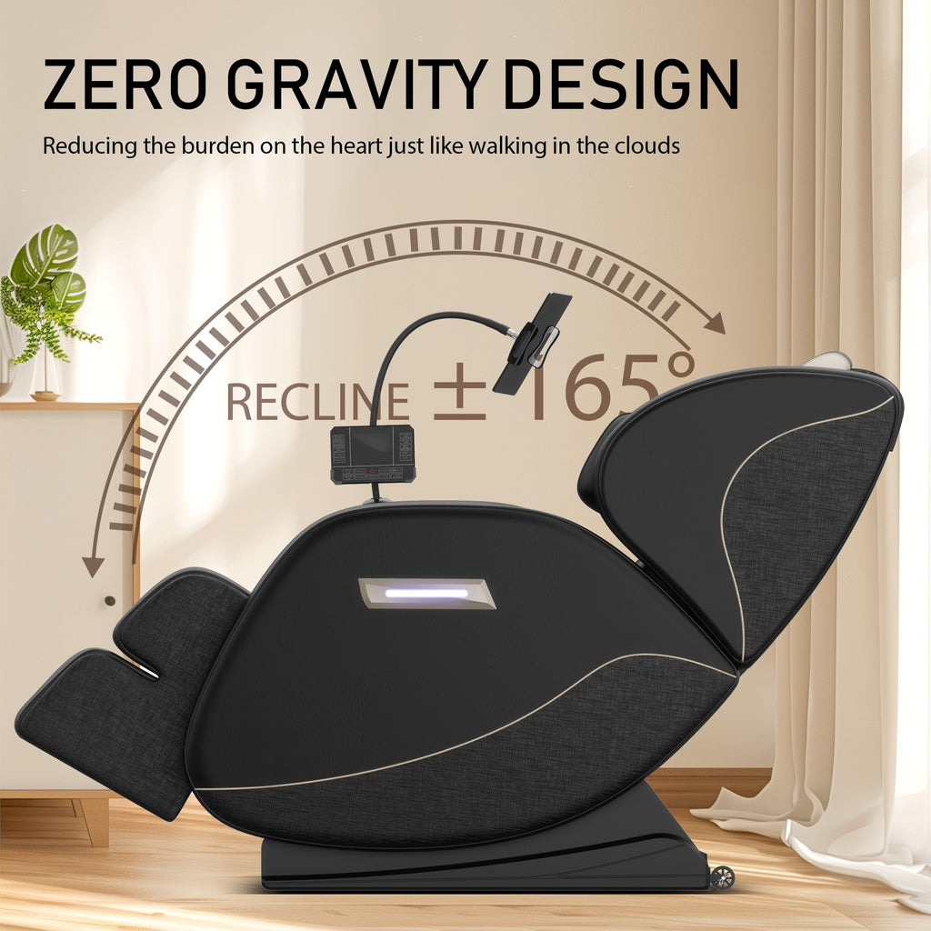 GDFStudio Full Body Massage Chair Recliner with Zero Gravity, Air Pressure Massage, Heat Therapy, Foot Rollers, Bluetooth, for Home/Office Use, Ideal Wellness Gift, Blue A