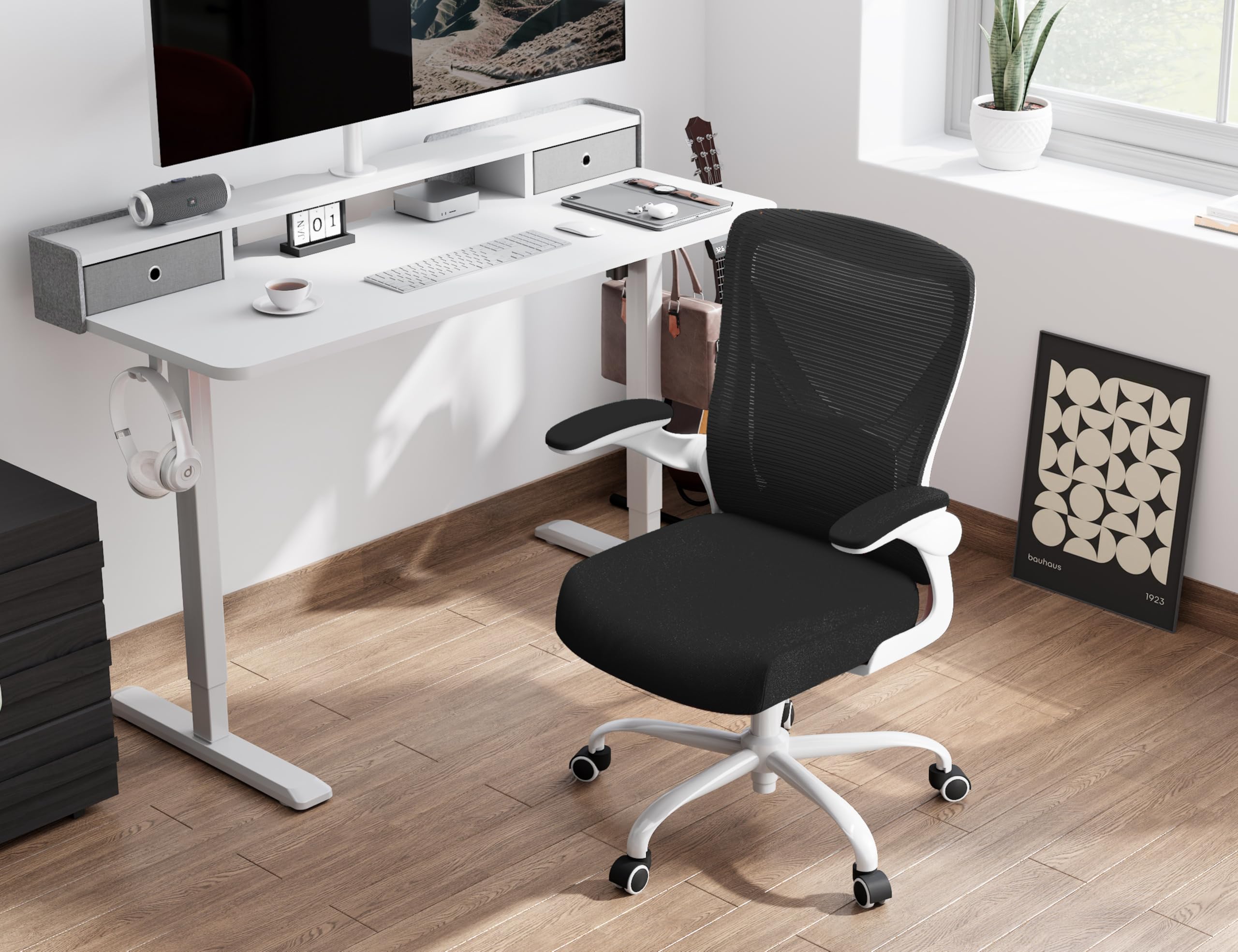 Ergalithic Ergonomic Office Chair - X-Shaped Computer Desk Chairs Comfy, Mesh High-Back Gaming Chair with Adjustable Lumbar Support, Executive Task Chair for Adults, Comfortable for Long Hours