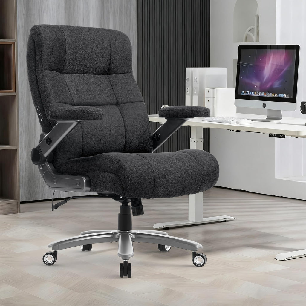 500lbs 3D Kneading Massage Office Chair with FootRest, Big and Tall Ergonomic Reclining Computer Gaming Chair, Padded Linkage Armrests, Heavy Duty Metal Base Executive Office Chair