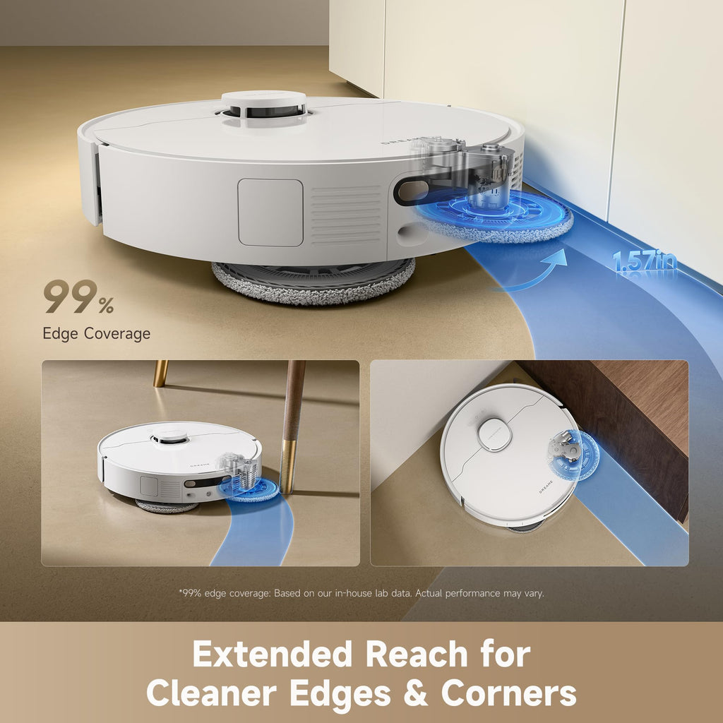 DREAME D30 Ultra CE Robot Vacuum and Mop with Auto Dust Emptying, 25,000Pa Suction, 0.41in Mop Lifting, Multifunctional Base Station, Mop Self-Washing, Smart Obstacle Avoidance, Black
