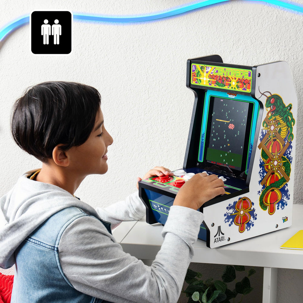 Arcade Classics - Atari Asteroids Counter Series Game Machine, 5 Games, 8" Liquid Crystal Screen - Mini Cabinet, Portable Gaming, Retro, Countertop Console, Basement Decoration, Man Cave