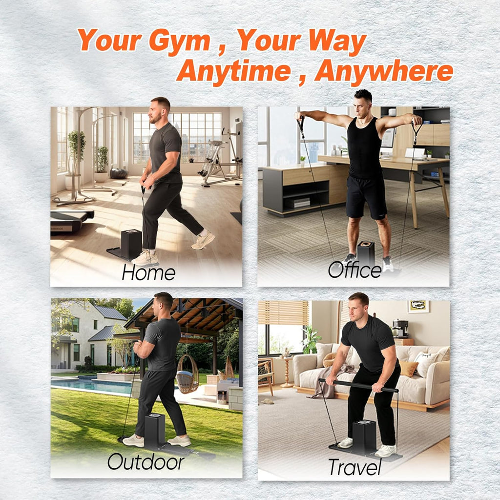 SR3 PRO Portable Smart Home Gym | All-in-One 5-180LBS Resistance Adjustable Trainer for Full Body Strength Training | Foldable Fitness Equipment for Home,Outdoor & Travel Use