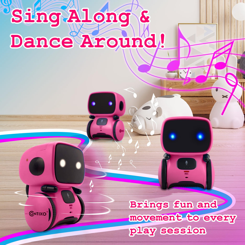 Contixo R1 Kids Robot Toy, Blue Interactive Smart Robots with Voice Control Talking Dancing Learning Touch Sensor Compact Educational Portable Toy for Boys Girls Toddlers 3-8 Years Old Birthday Gifts