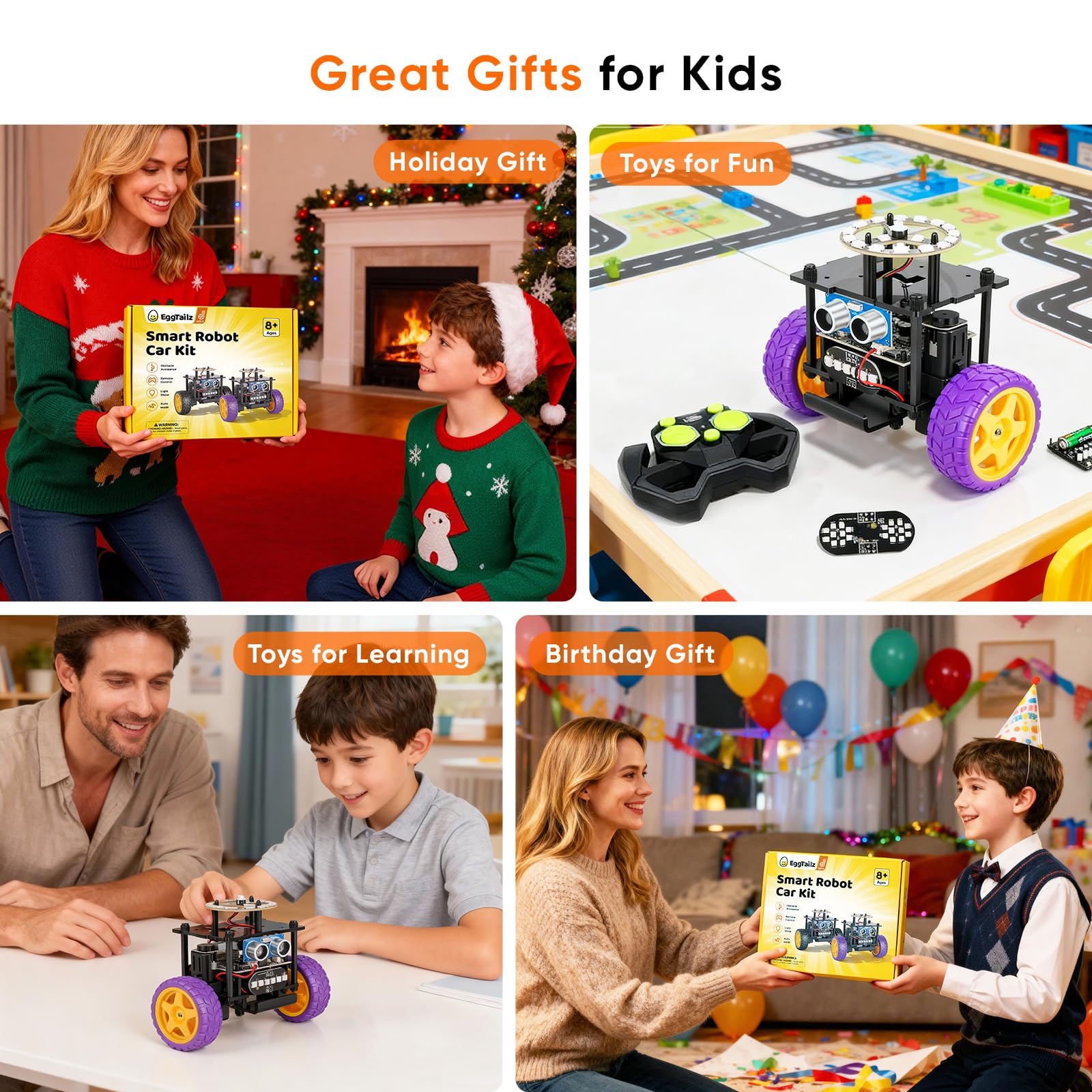 Smart Robot Car Kit Toys for Kids Ages 8-12 12-16, Remote Control Building Robotics Kit, STEM Educational Science Kit Gifts for Teen Boys Girls 8-13 14 15 16 Year Old