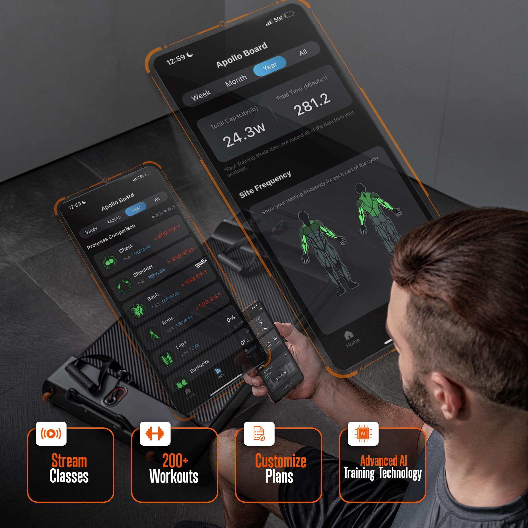 SQUATZ Pluto Board Smart Home Gym Version I 100 LBS Resistance, Multifunctional All in One Gym, Single Cable Weight Machine with Multiple Training Modes, Home Gym Equipment for a Full Body Workout