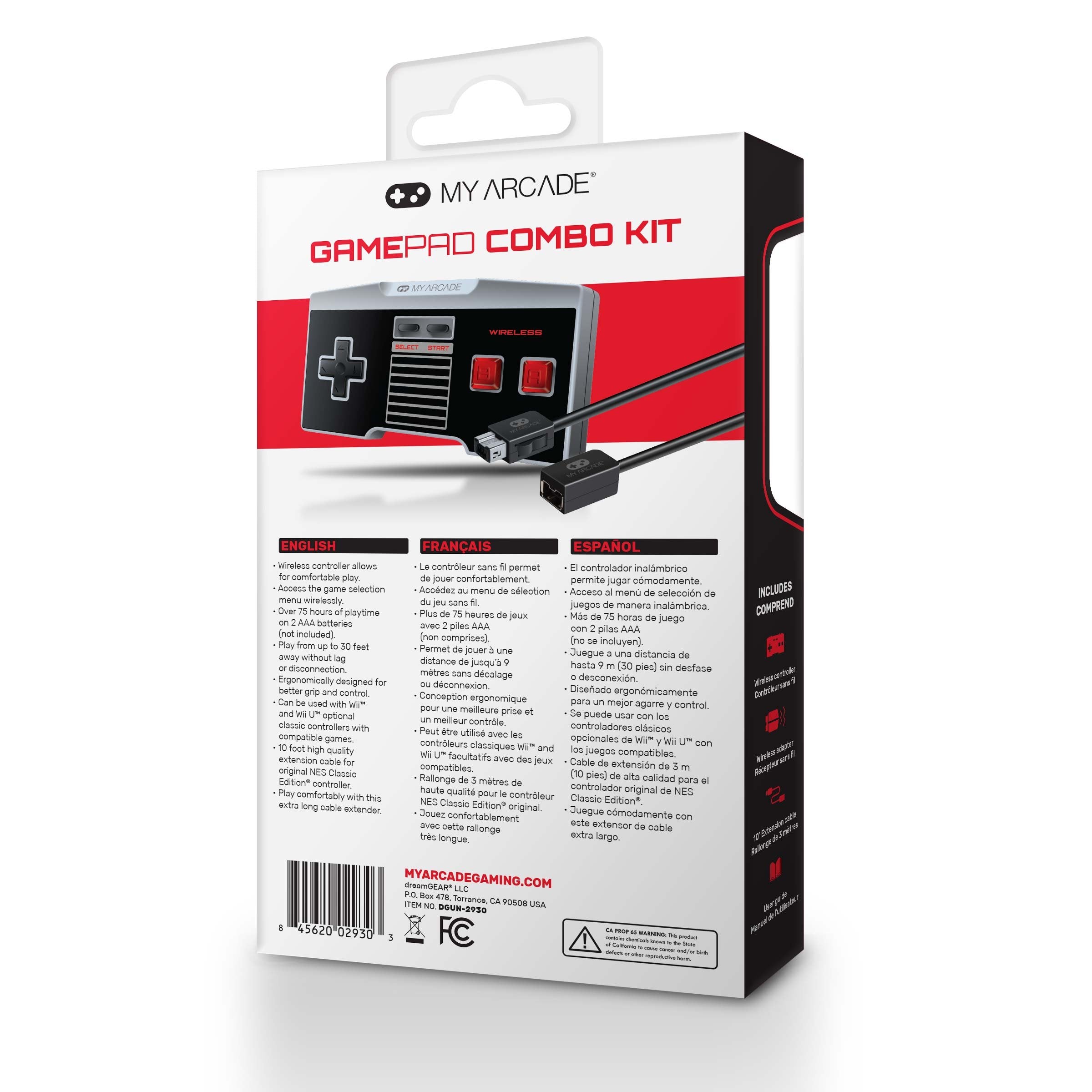 My Arcade Super Gamepad - Wireless Gaming Controller for Nintendo SNES Classic, NES Classic, Super Famicom, Wii, Wii U (Super NES Colors)