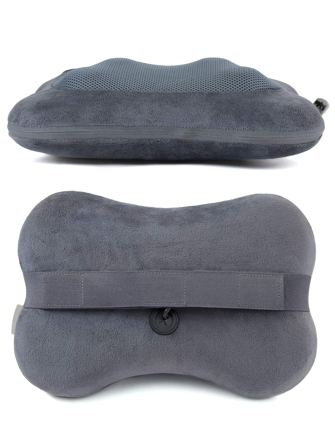 Zyllion Shiatsu Back and Neck Massager with Heat - 3D Electric Kneading Deep Tissue Massage Pillow for Muscle Pain Relief, Black, ZMA-13