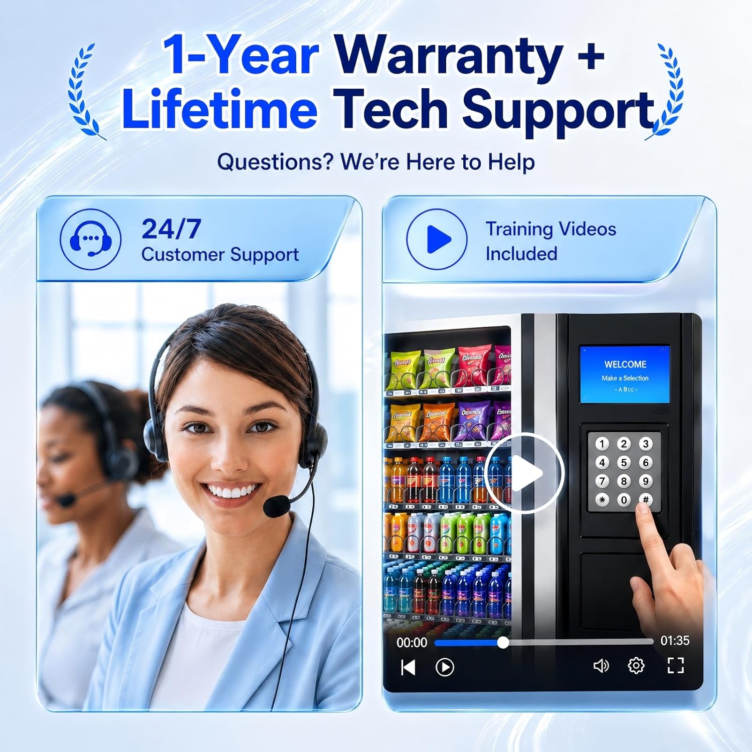 Touchscreen Vending Machines for Sale, 60 Slots Refrigerated Vending Machines for Business, Credit Card Reader, Bill & Coin Acceptor, Snack & Drink Combo with Remote Management System
