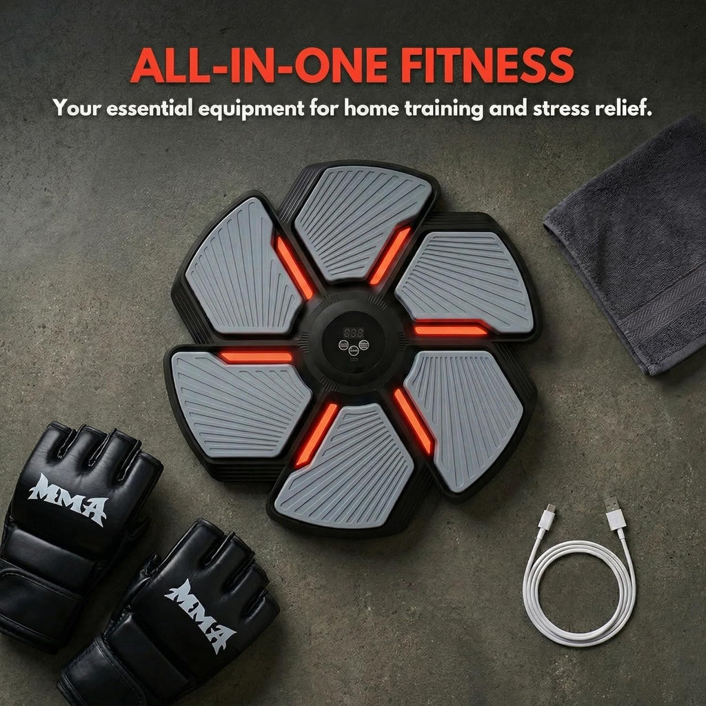 Music Boxing Machine, Smart Bluetooth Punching Trainer Wall Mounted with Boxing Gloves, LED Electronic Boxing Target for Adults, 9 Modes & 9 Speeds Music Punching Machine for Home Gym Workout