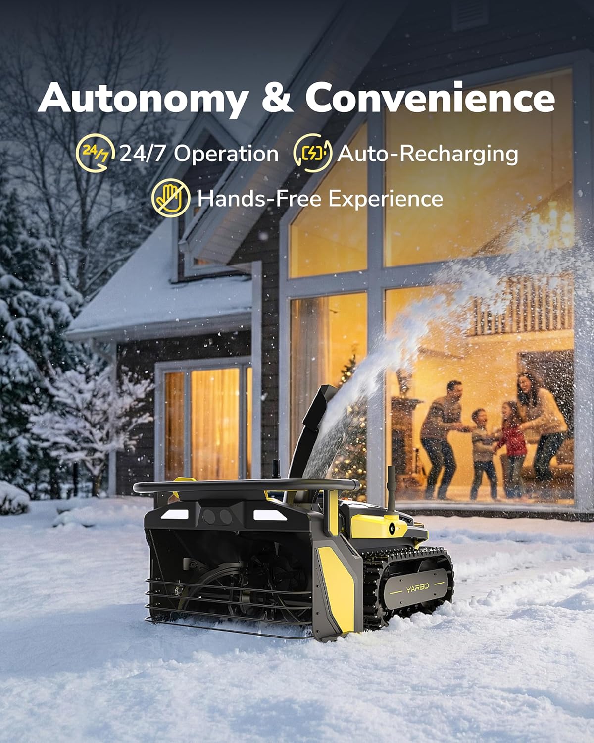 YARBO Robot Lawn Mower Pro, Blower and Snow Blower with Modular Design for Large Yard up to 6 Acres, APP Control Robotic Lawnmower with 0.8"-4.0" Cutting Height, AI Vision & RTK for Navigation