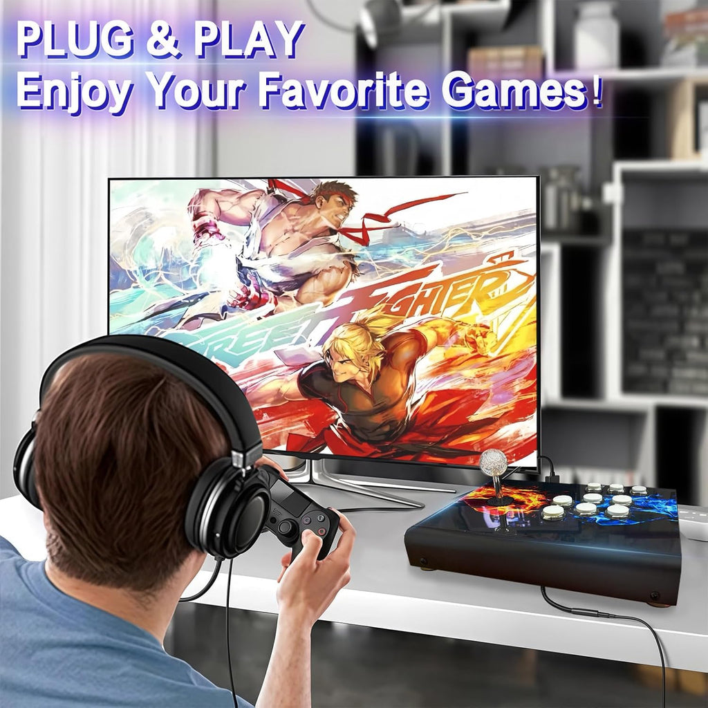 substaN Newly Upgrade 3D Arcade Games Console Built-in 30000+ Classic Games, 20+ Simulators, Two Separate Consoles, 1280x720 HD Retro Gaming Machine for 4K TV & Projector & PC, Supports 1-4 Players