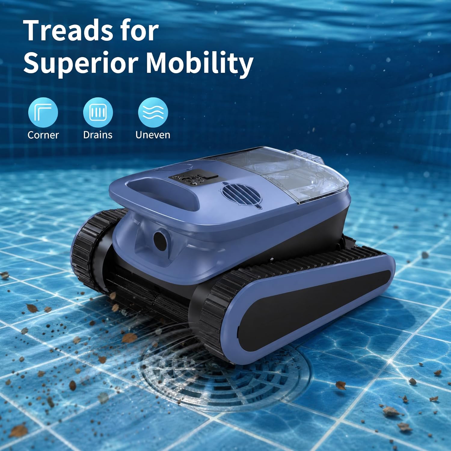 (2026 New) Cordless Robotic Pool Cleaner, 240-Min Wall-Climbing Automatic Pool Vacuum with Dual-Motors, Smart Navigation, Ideal for Inground/Above Ground Pools up to 3,230 Sq.ft